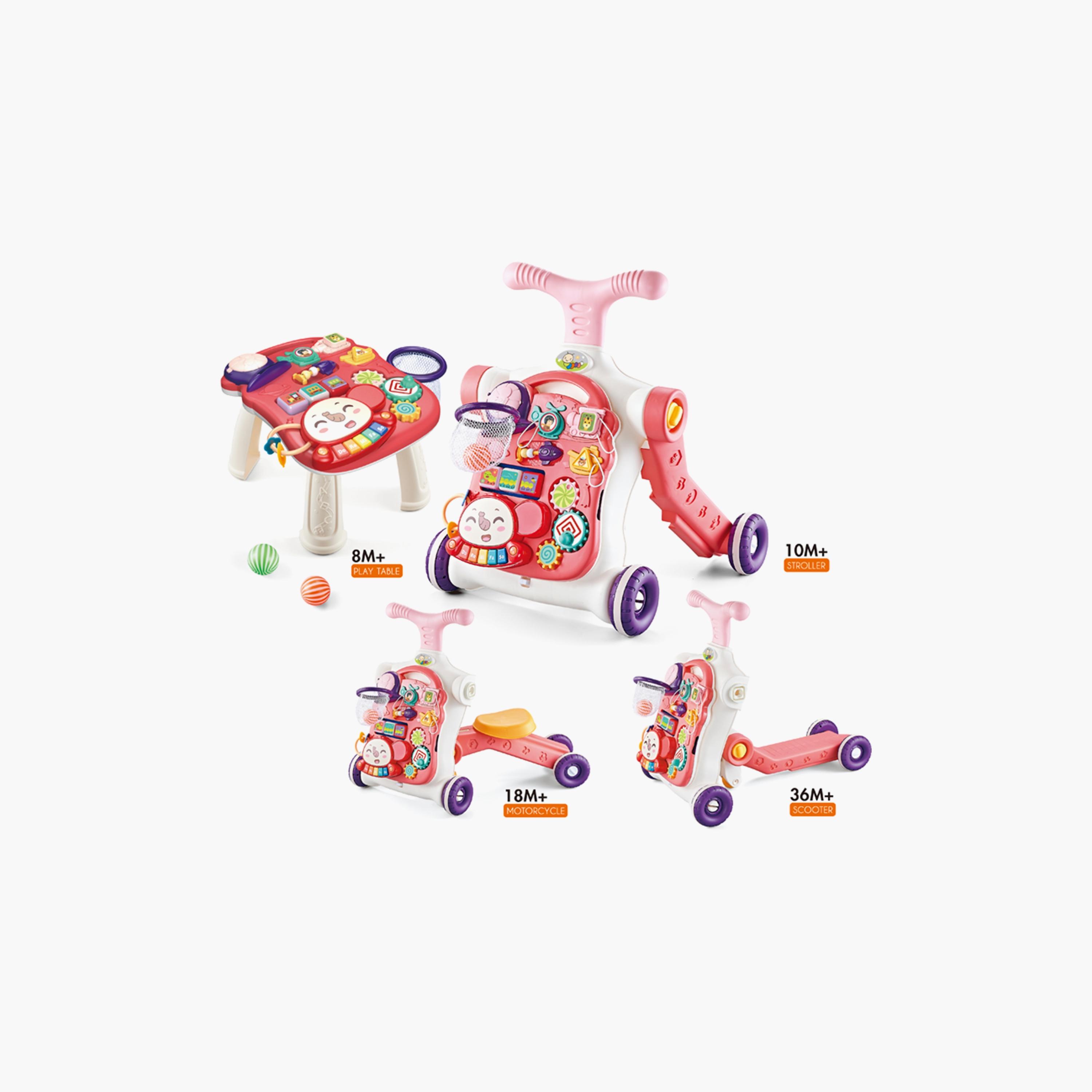  عربة أطفال 5 في 1 للأنشطة الموسيقية وطاولة اللعب من  ليتل أنجل، وردي-toys-babyandtoddlertoys-lightsandmusicaltoys-image-1