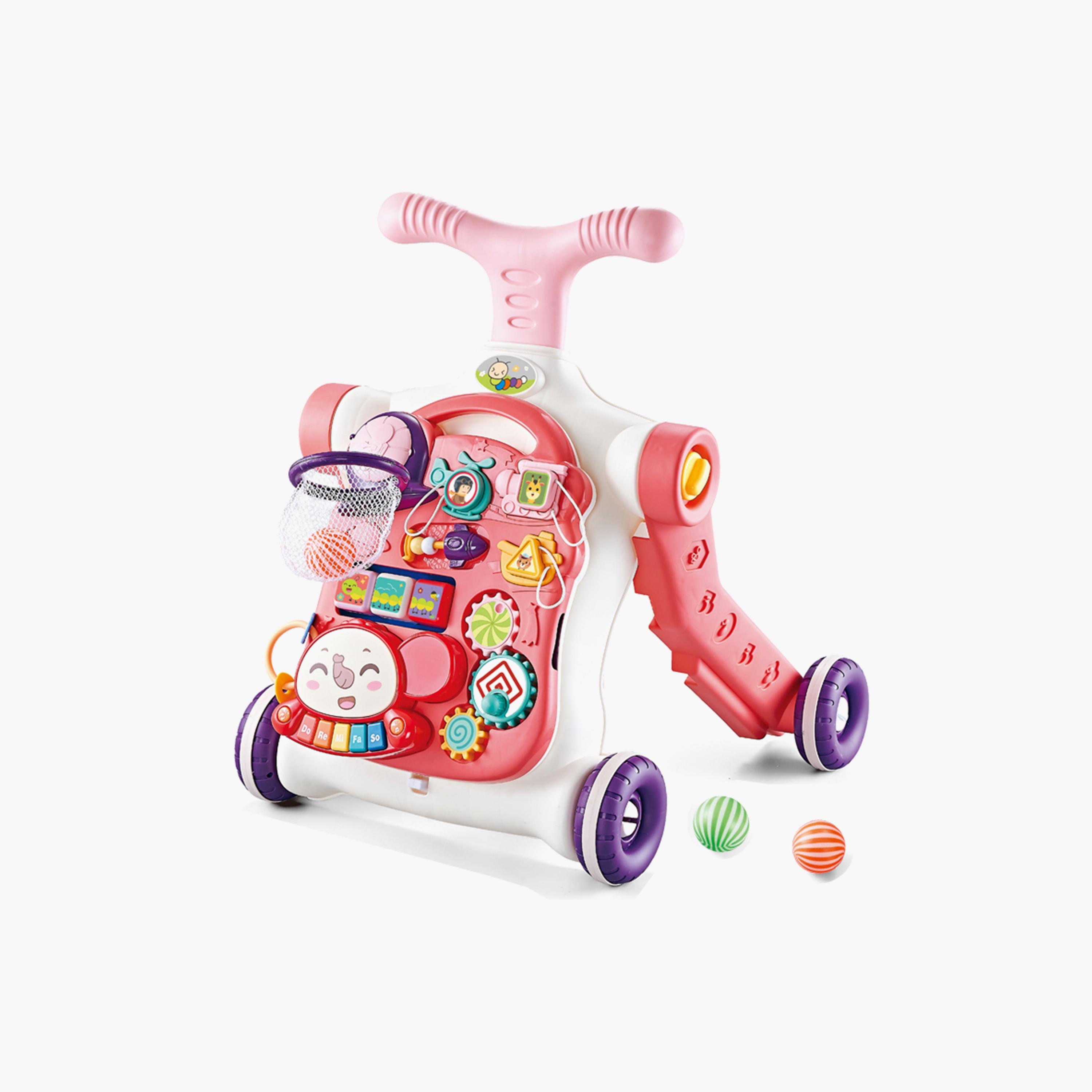  عربة أطفال 5 في 1 للأنشطة الموسيقية وطاولة اللعب من  ليتل أنجل، وردي-toys-babyandtoddlertoys-lightsandmusicaltoys-image-3