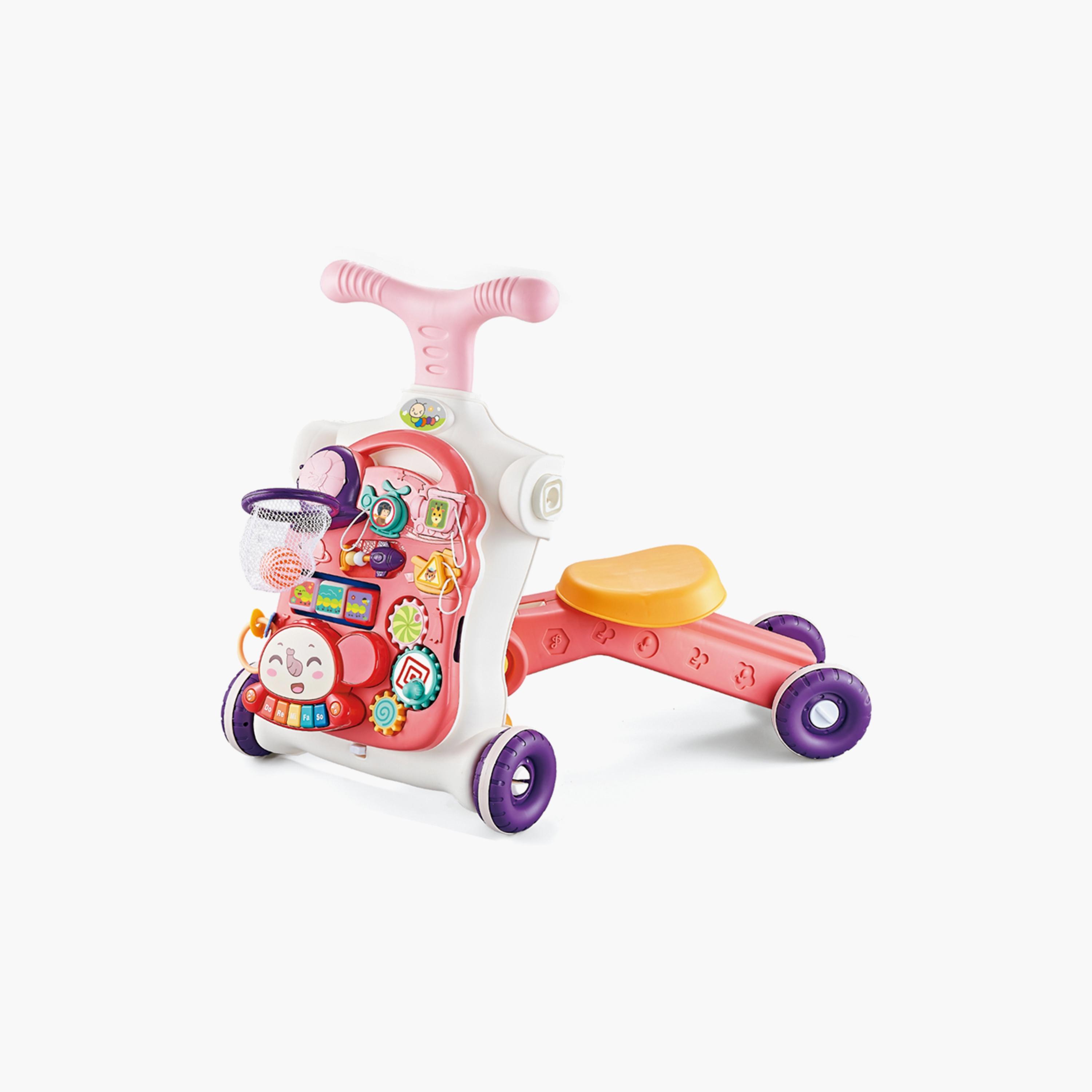  عربة أطفال 5 في 1 للأنشطة الموسيقية وطاولة اللعب من  ليتل أنجل، وردي-toys-babyandtoddlertoys-lightsandmusicaltoys-image-4