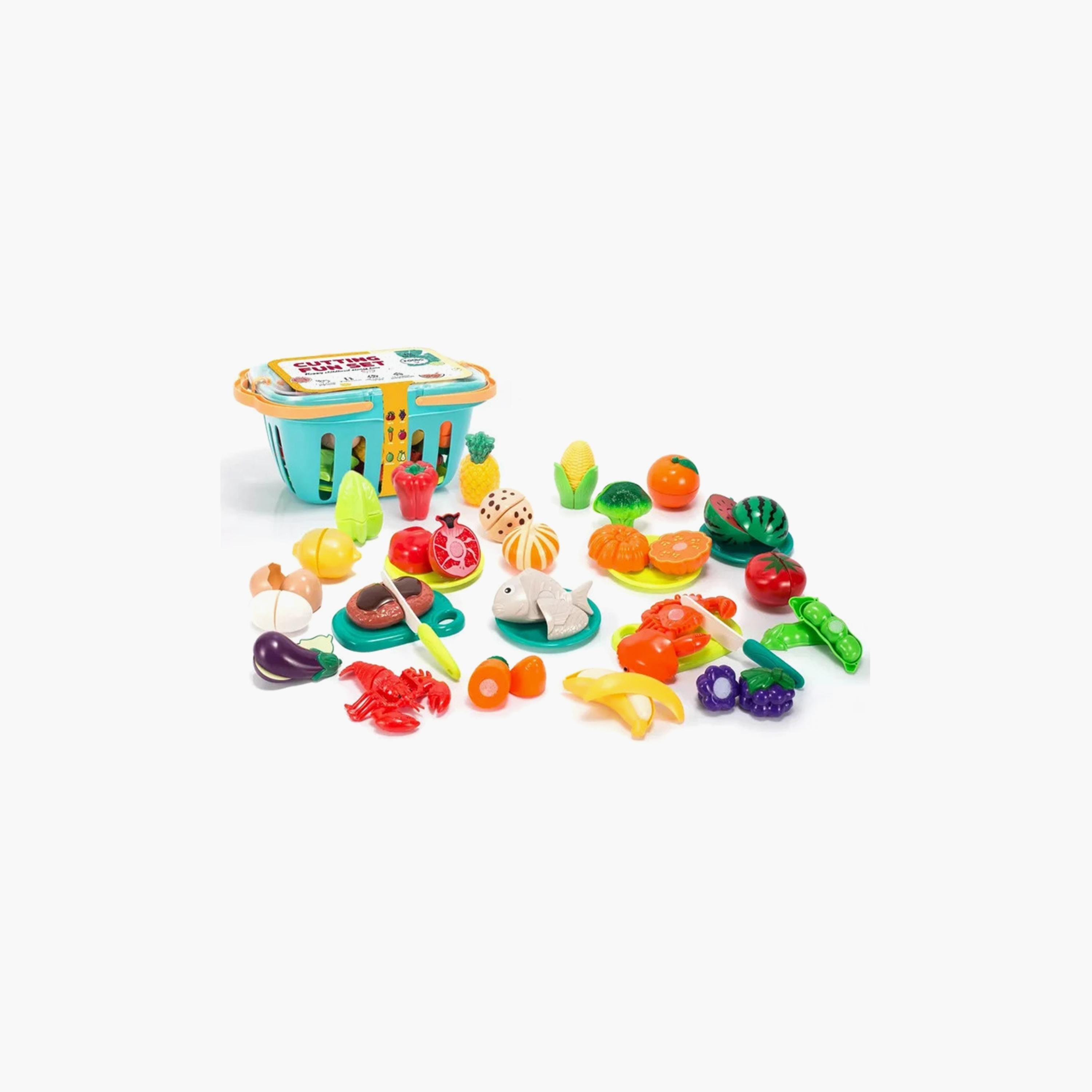 مجموعة ألعاب الفواكه والخضروات في السلة  33 قطعة من ليتل أنجل-toys-roleplay-playfoods-image-1