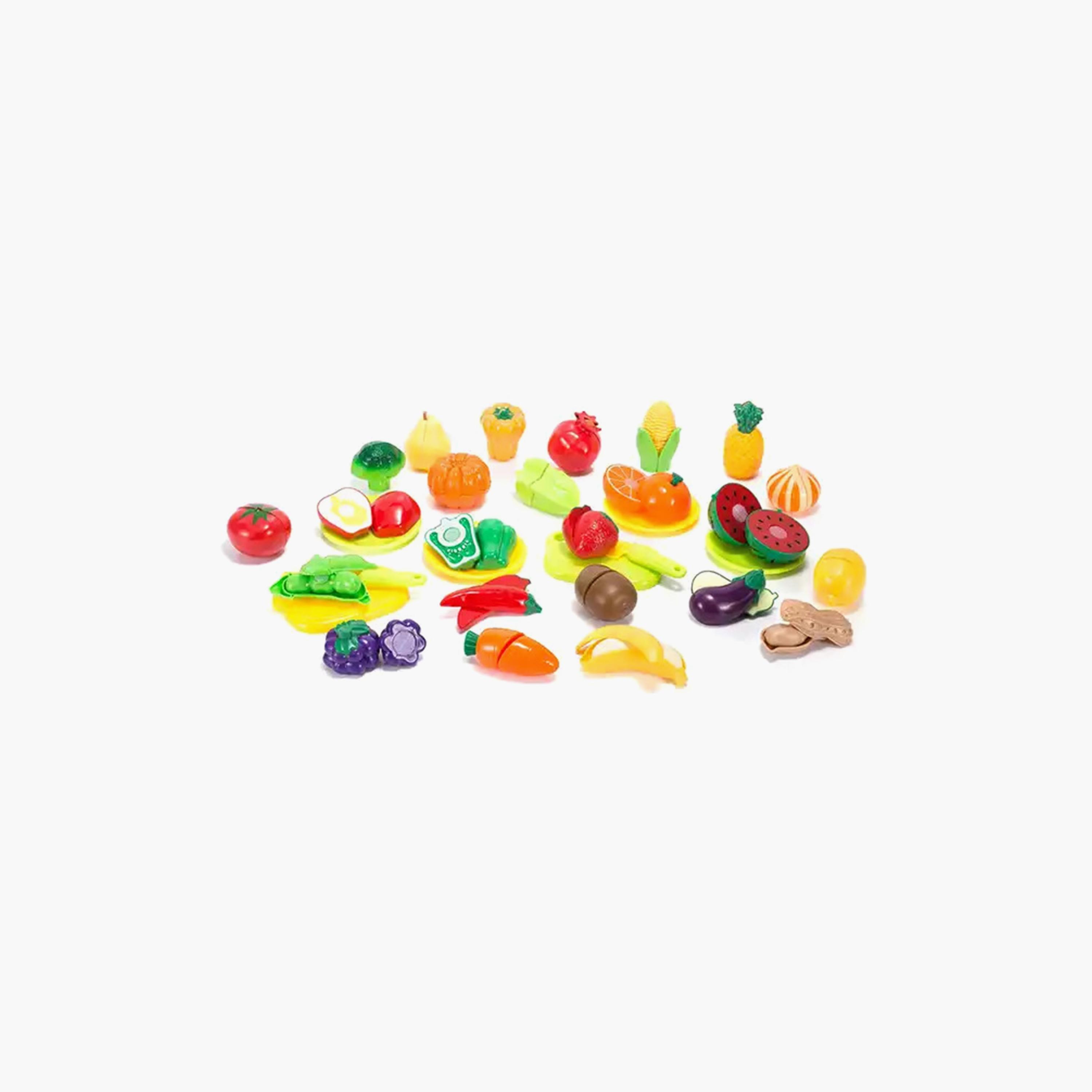 مجموعة ألعاب الفواكه والخضروات في السلة  33 قطعة من ليتل أنجل-toys-roleplay-playfoods-image-2