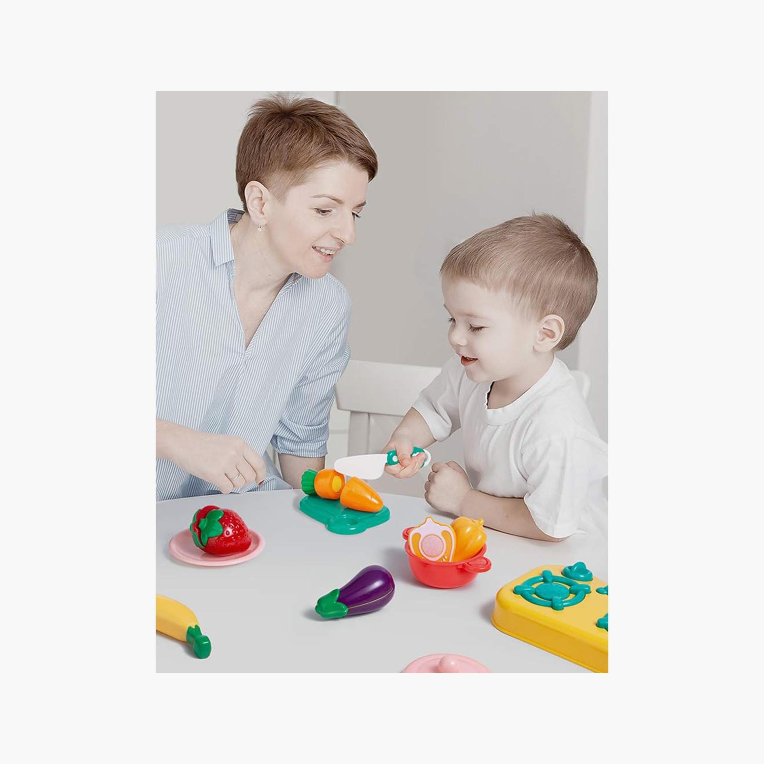 مجموعة ألعاب الفواكه والخضروات في السلة  33 قطعة من ليتل أنجل-toys-roleplay-playfoods-image-4