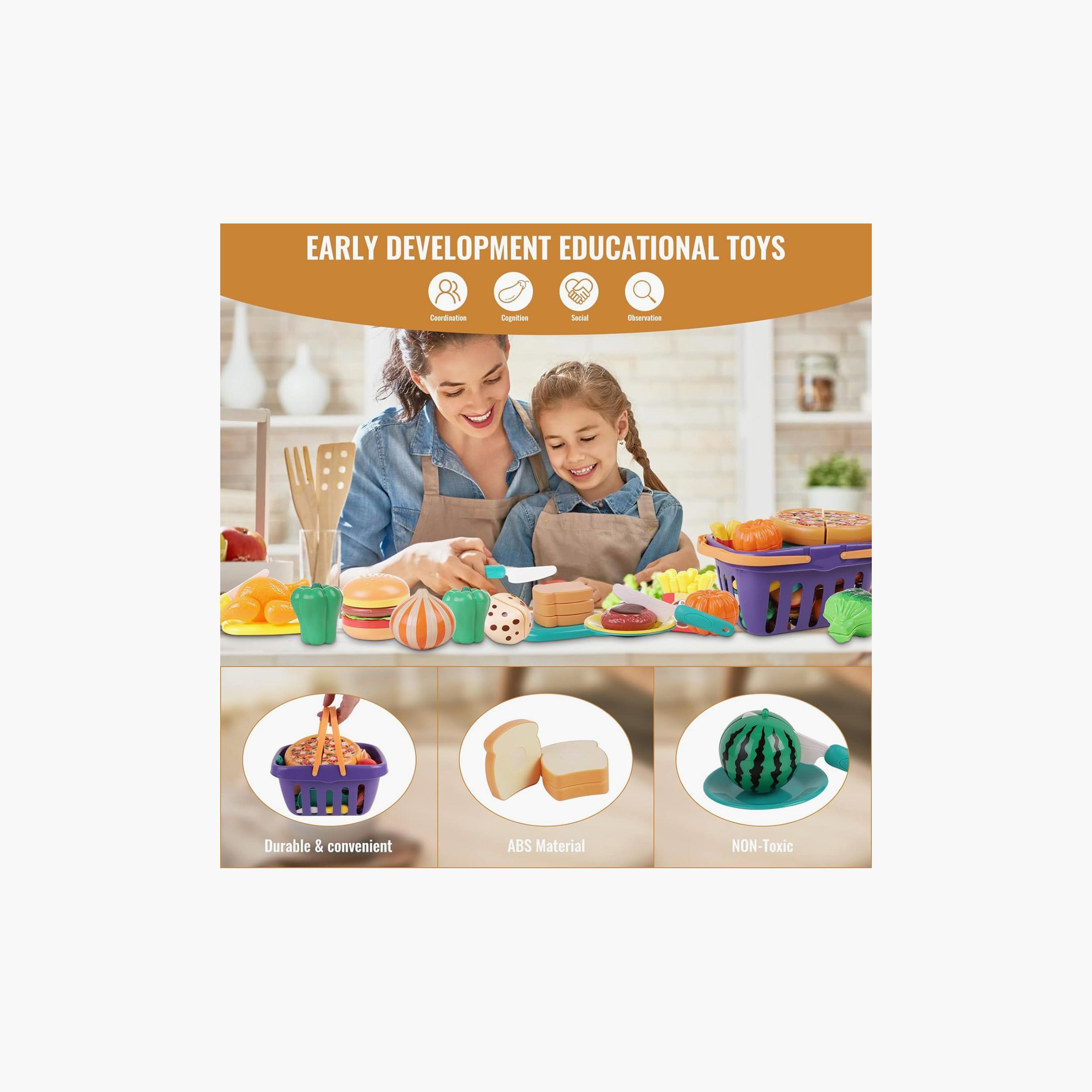 Little Angel 26-Piece Fruits & Vegetables In Basket Toy Set-toys-roleplay-playfoods-image-4