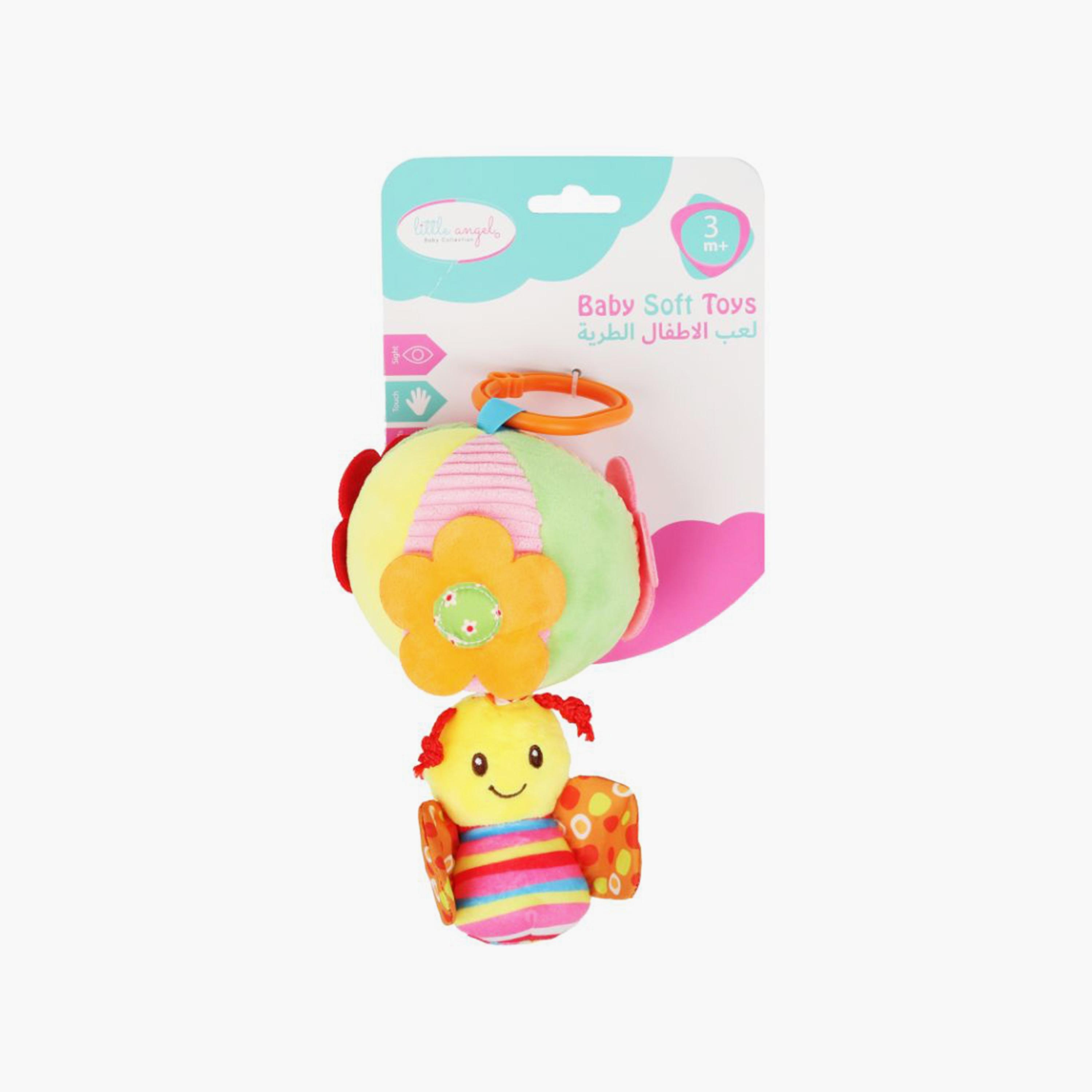 Little Angel Stuffed Pacifying Rattle Crib Toy, Honeybee-toys-babyandtoddlertoys-strollertoys-image-2