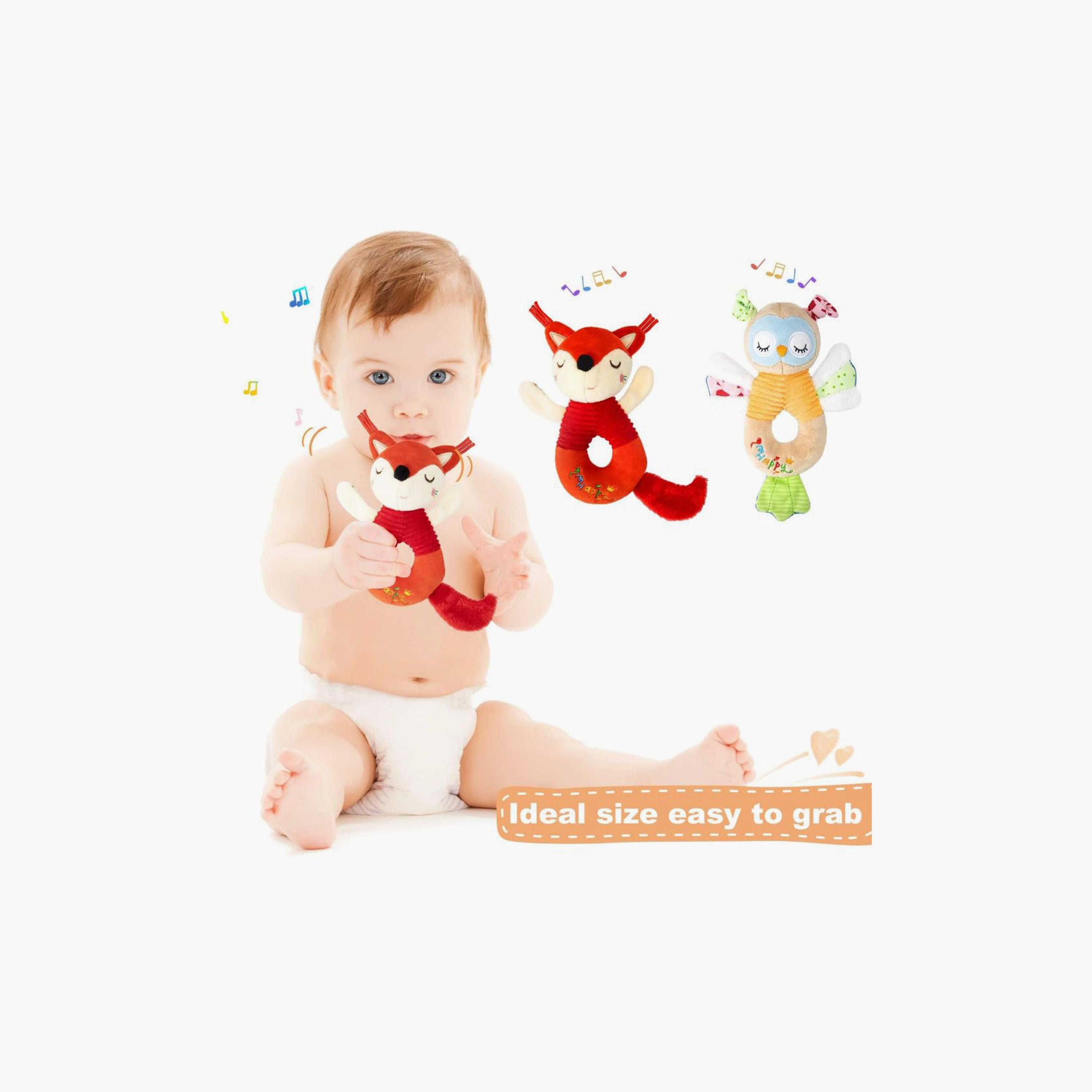 Little Angel Crib Soft Stuffed Rattle Pacifying Toy, Fox-toys-babyandtoddlertoys-strollertoys-image-4