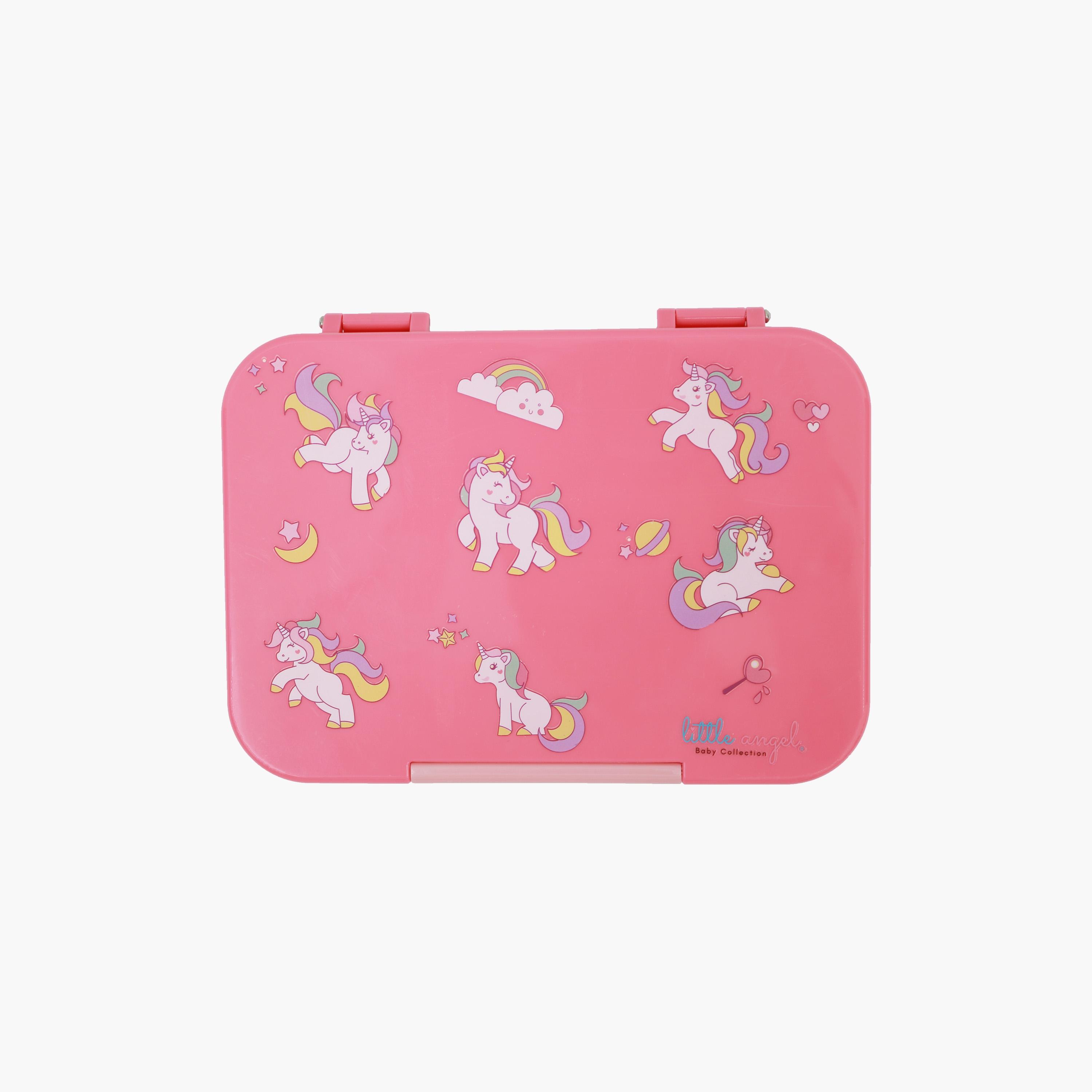 صندوق غداء بينتو مع 6 أقسام ومعلقة شوكة من ليتل أنجل ، وردي-school-lunchessentials-lunchboxes-image-1