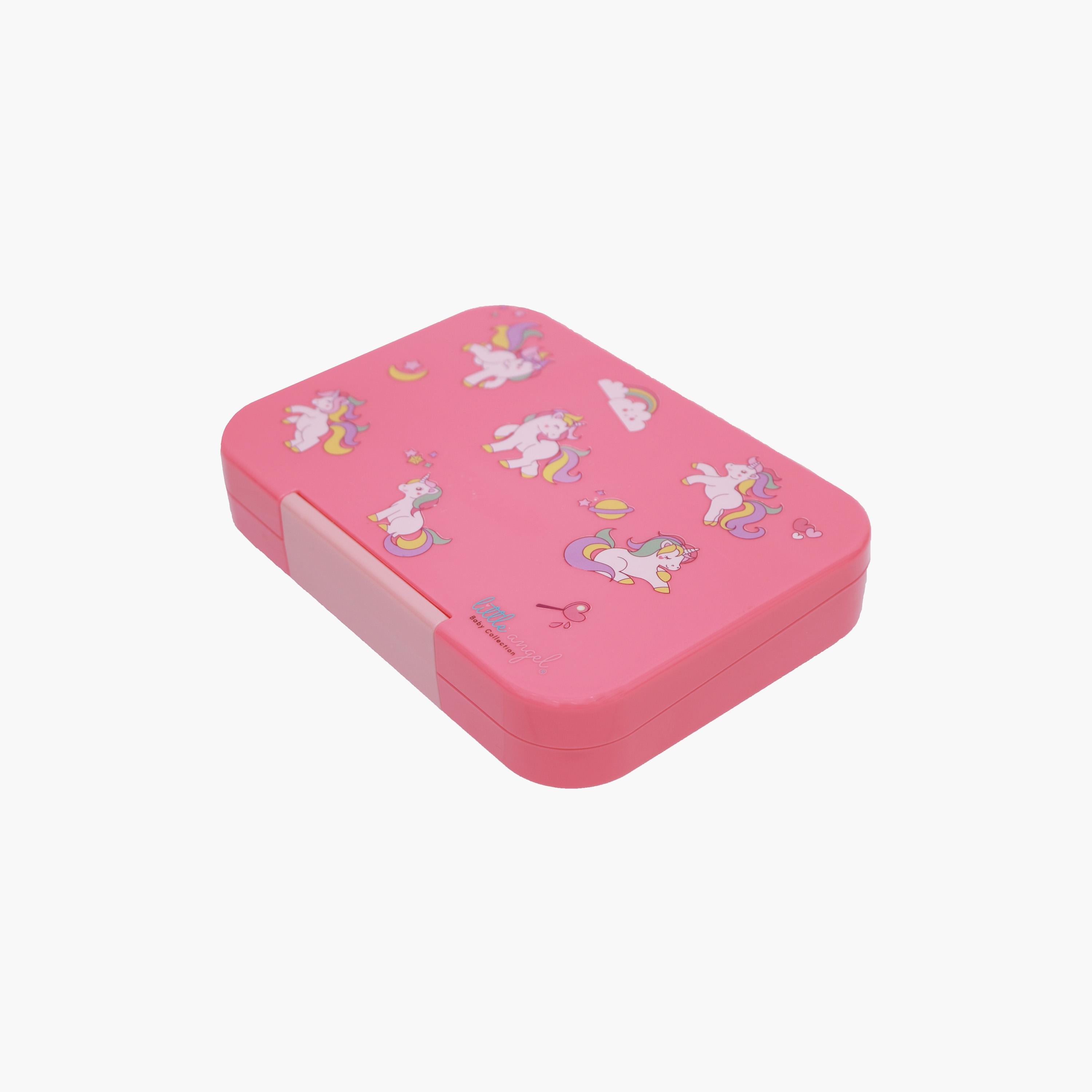 صندوق غداء بينتو مع 6 أقسام ومعلقة شوكة من ليتل أنجل ، وردي-school-lunchessentials-lunchboxes-image-2