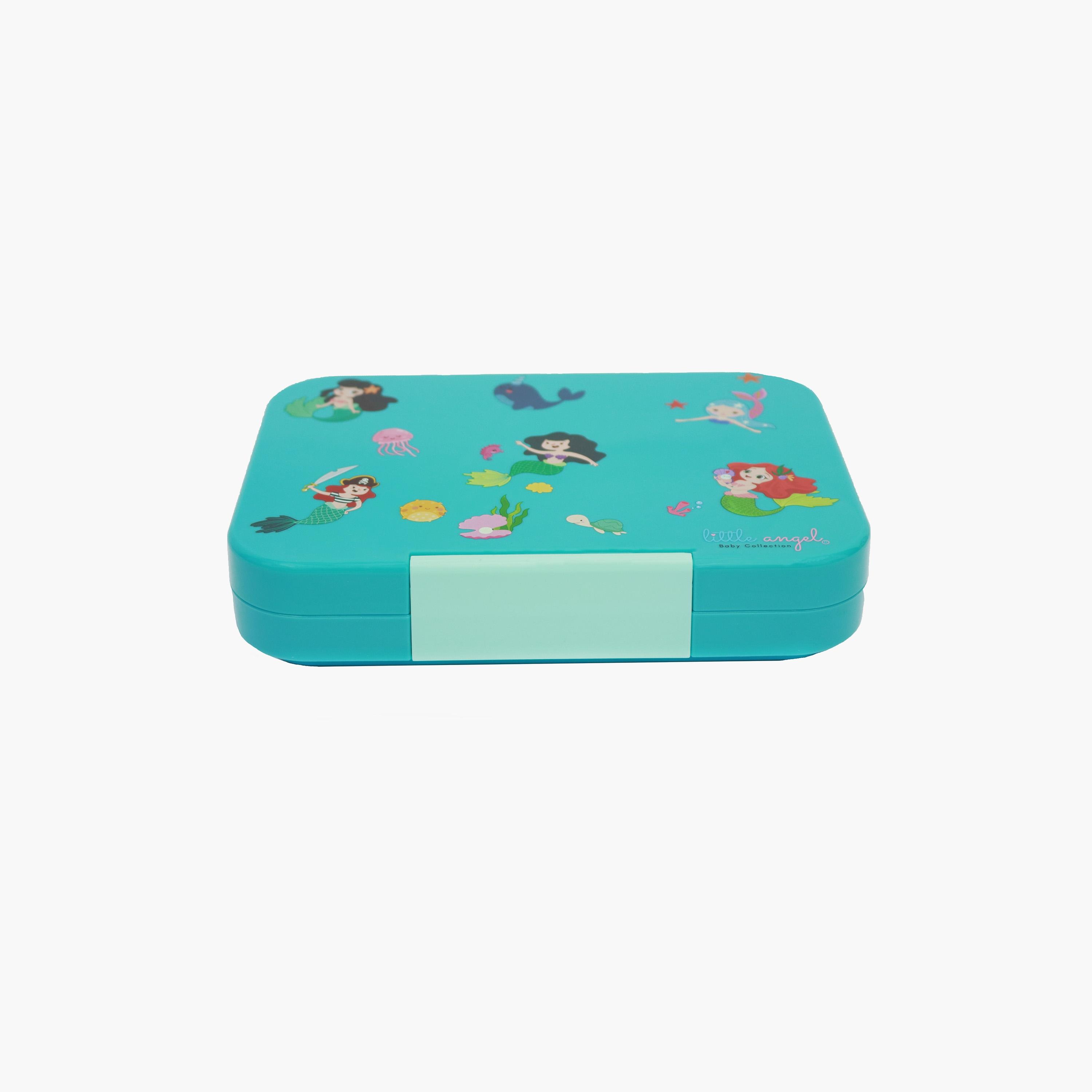 Little Angel Bento Lunch Box with 6 Compartments & Spork, Blue-school-lunchessentials-lunchboxes-image-1