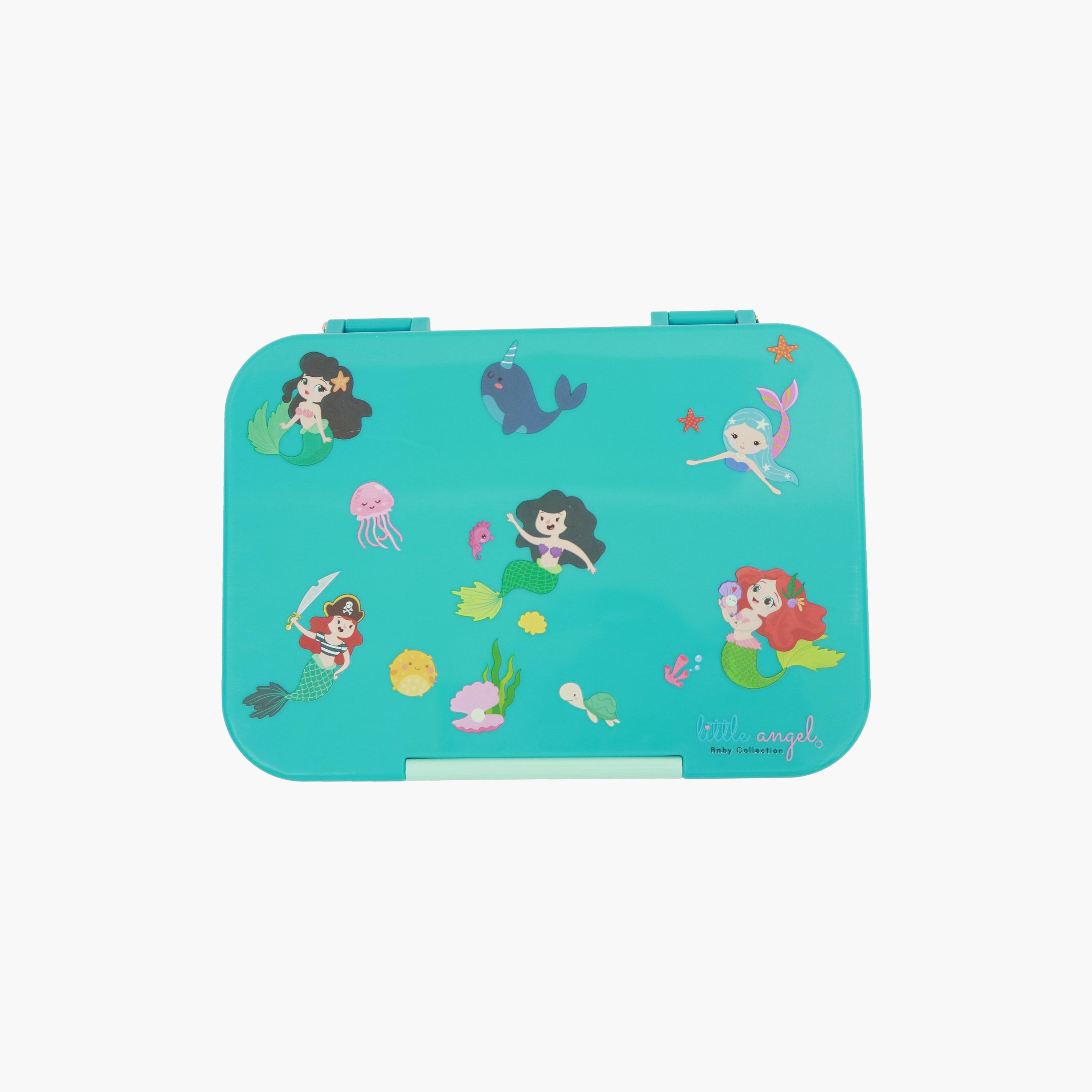 Little Angel Bento Lunch Box with 6 Compartments & Spork, Blue-school-lunchessentials-lunchboxes-image-4