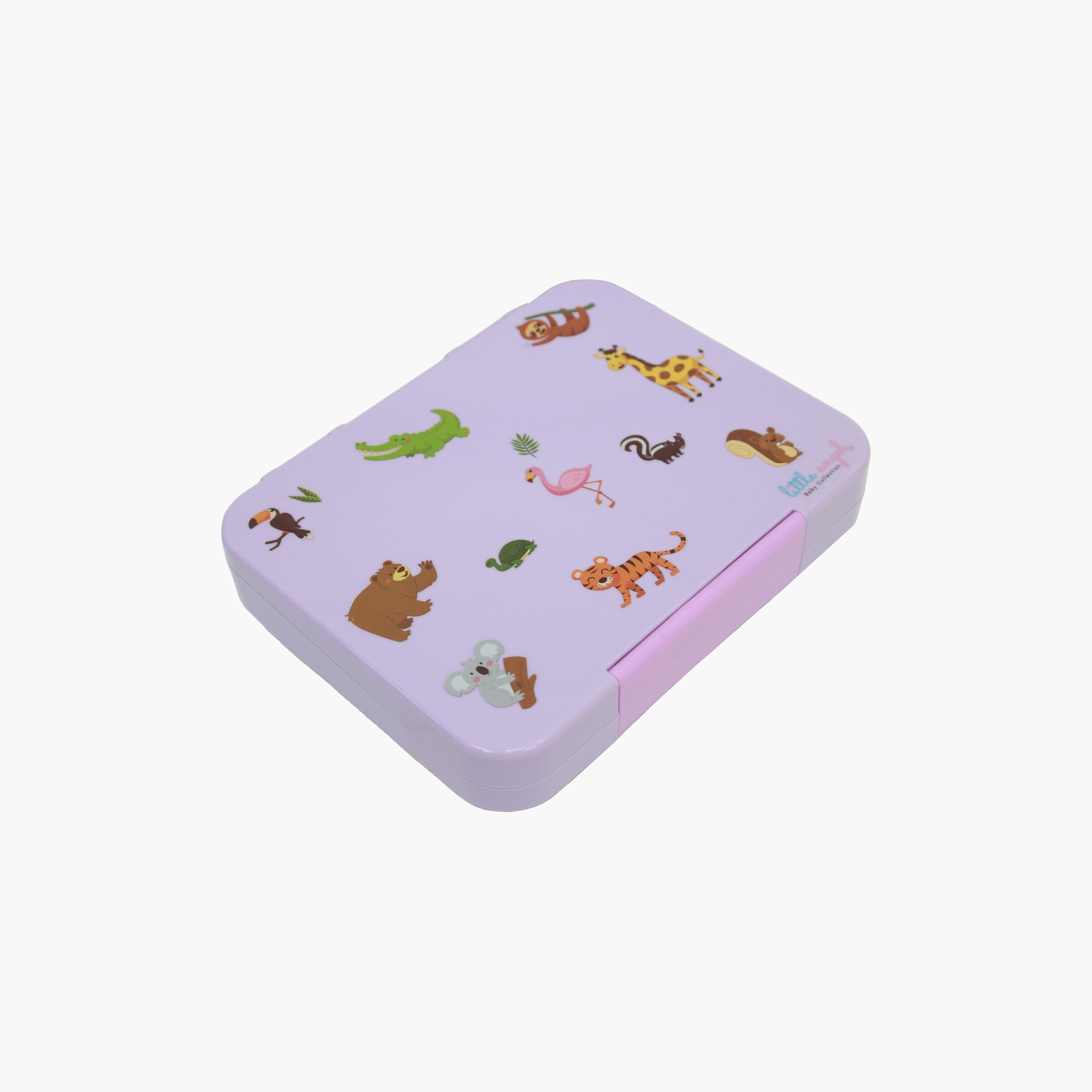 Little Angel Bento Lunch Box with 6 Compartments & Spork, Purple-school-lunchessentials-lunchboxes-image-2