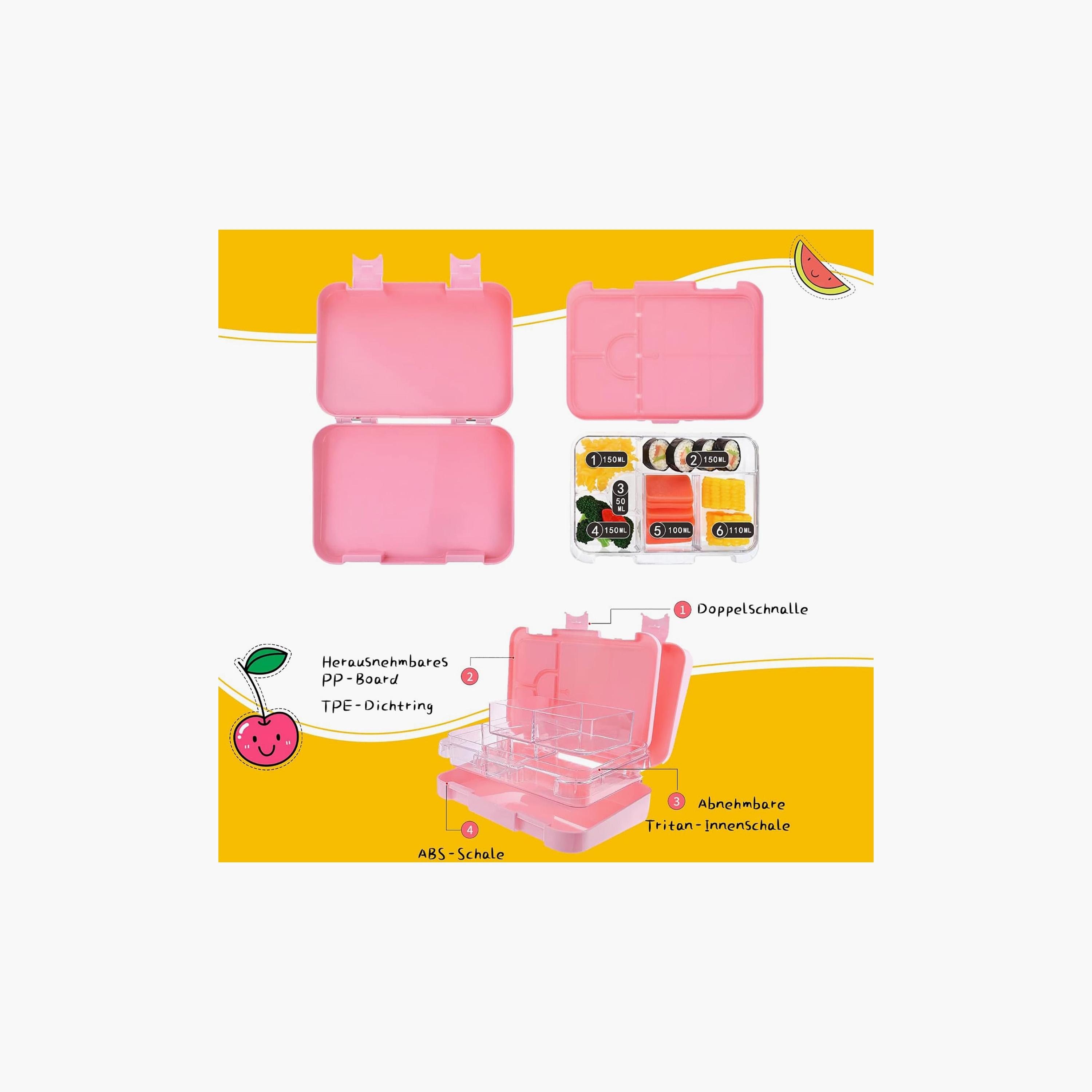 Little Angel Bento Lunch Box with 6 Compartments, Pink-school-lunchessentials-lunchboxes-image-3