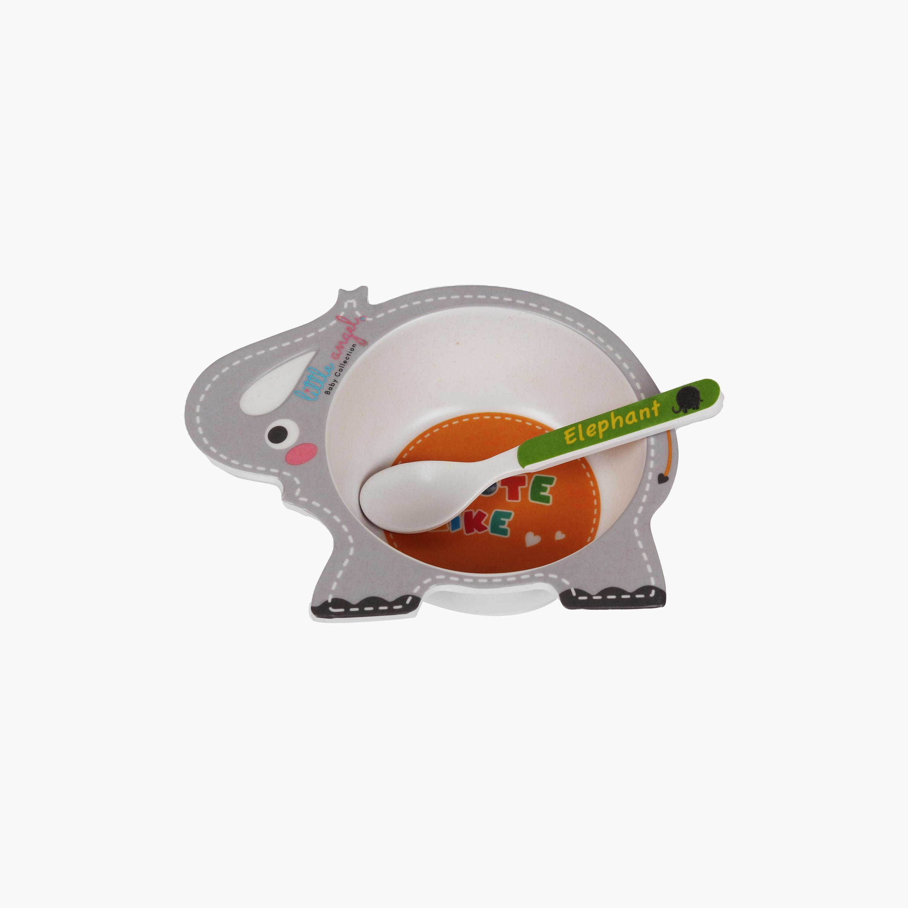Little Angel Elephant Bowl With Spoon Set -baby-feeding-mealtimeessentials-image-1