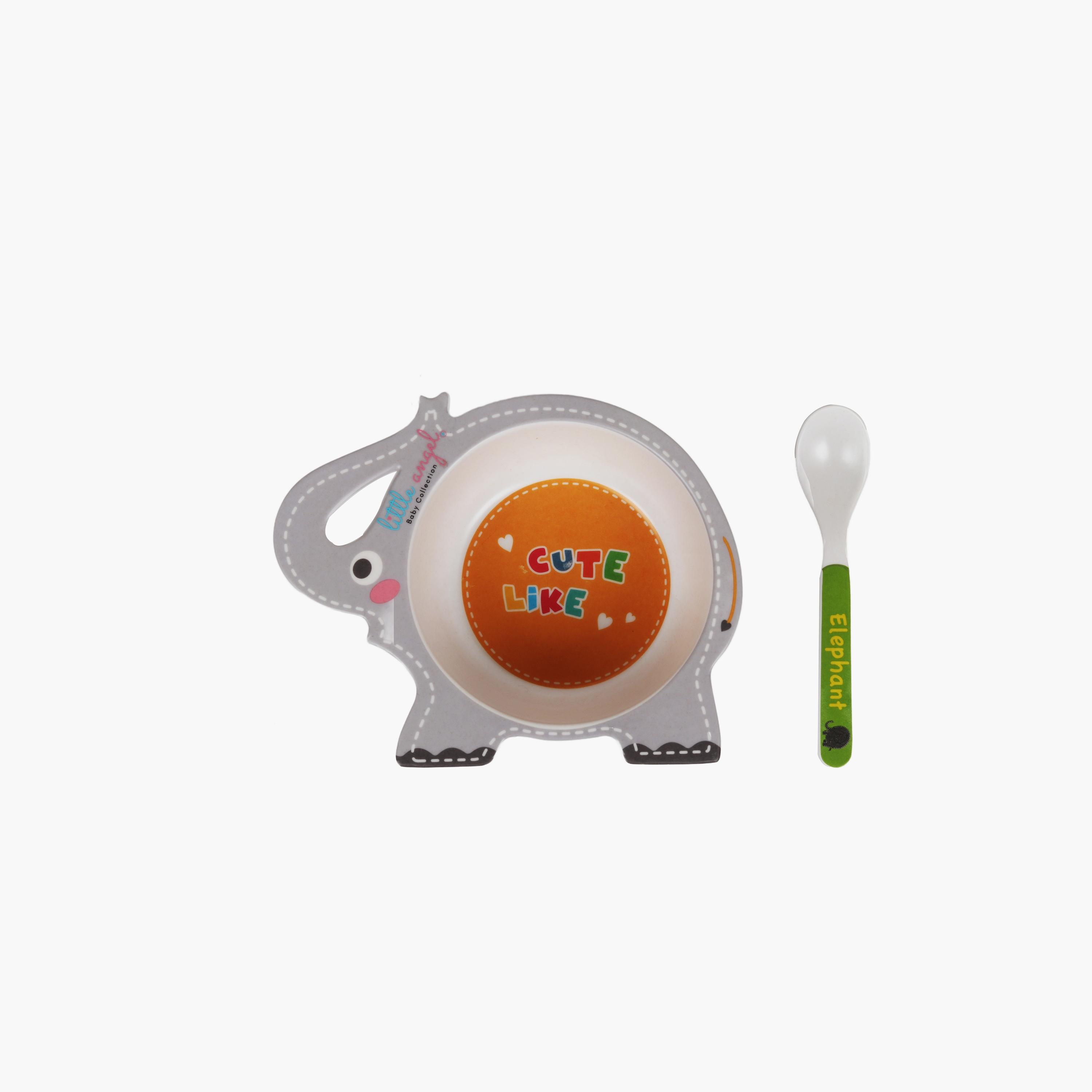 Little Angel Elephant Bowl With Spoon Set -baby-feeding-mealtimeessentials-image-2