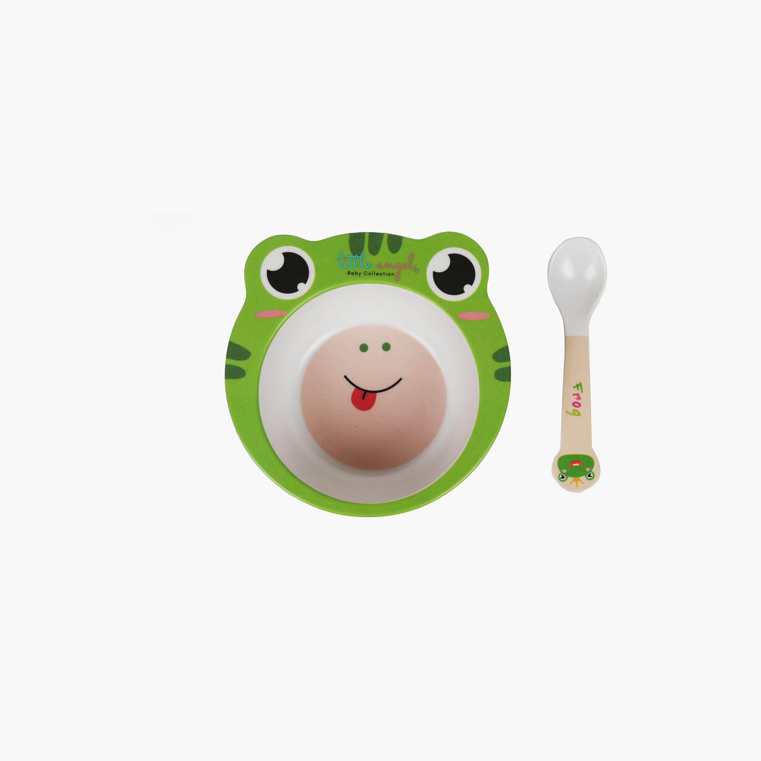 مجموعة وعاء الضفدع مع ملعقة من ليتل أنجل-baby-feeding-mealtimeessentials-image-2