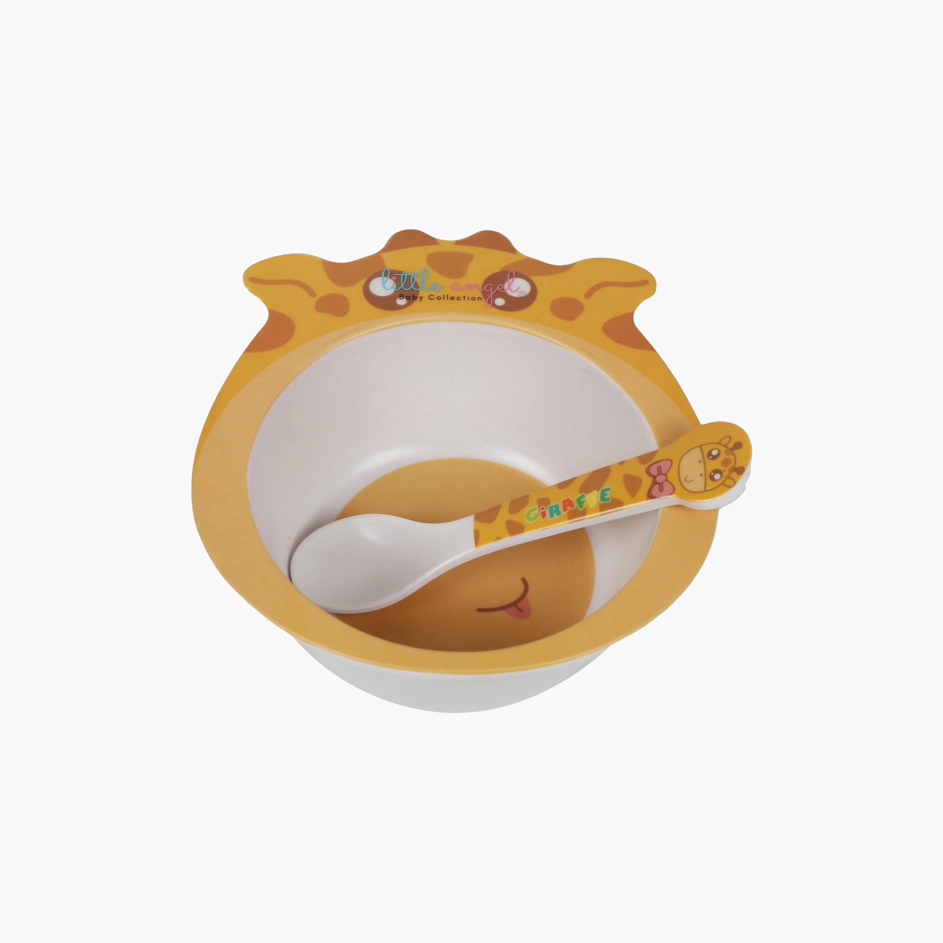 مجموعة وعاء الزرافة مع ملعقة من ليتل أنجل-baby-feeding-mealtimeessentials-image-1