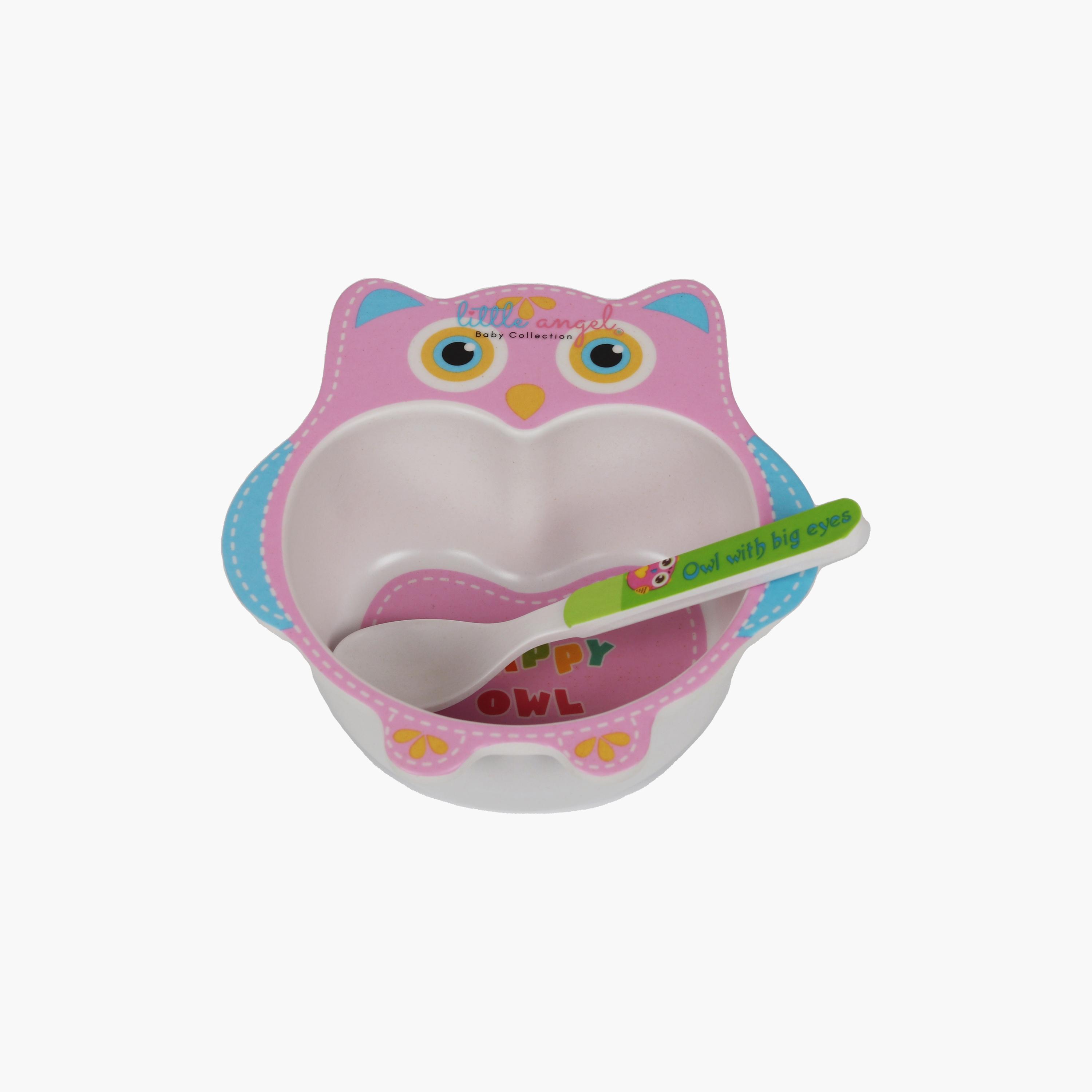 مجموعة وعاء البومة مع ملعقة من ليتل أنجل-baby-feeding-mealtimeessentials-image-1
