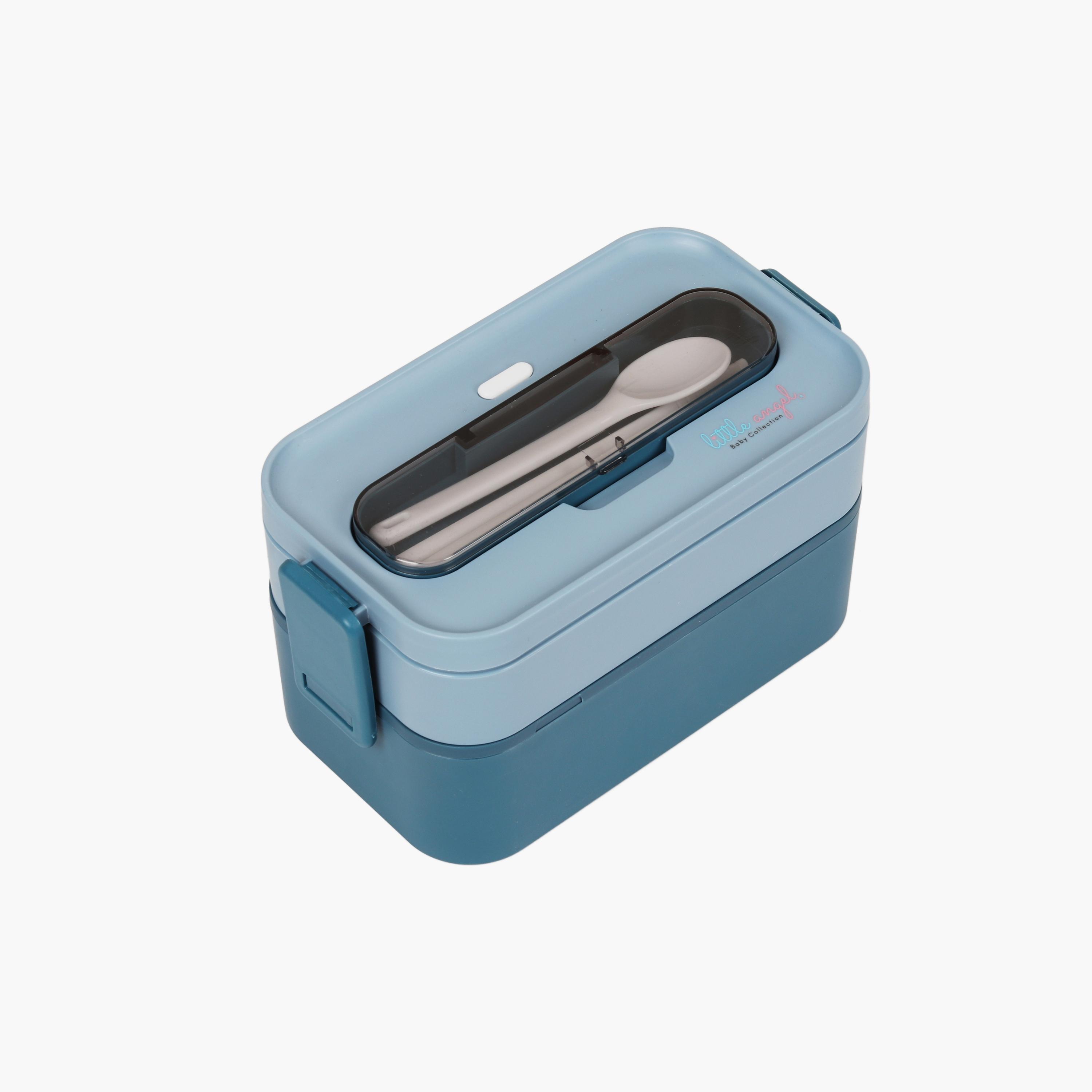 Little Angel 2 Layer Bento Box With Cutlery-school-lunchessentials-lunchboxes-image-1