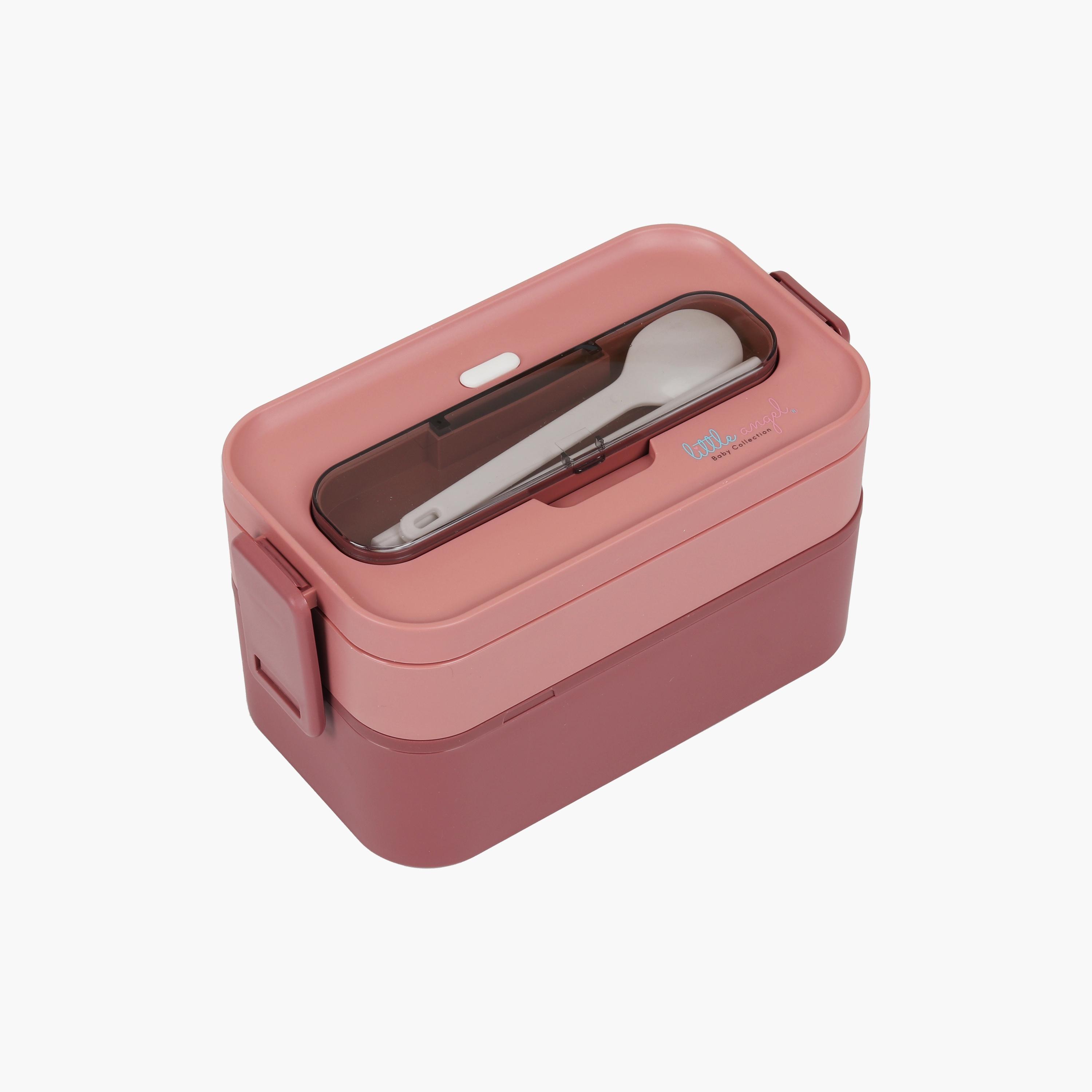 Little Angel 2 Layer Bento Box With Cutlery-school-lunchessentials-lunchboxes-image-1
