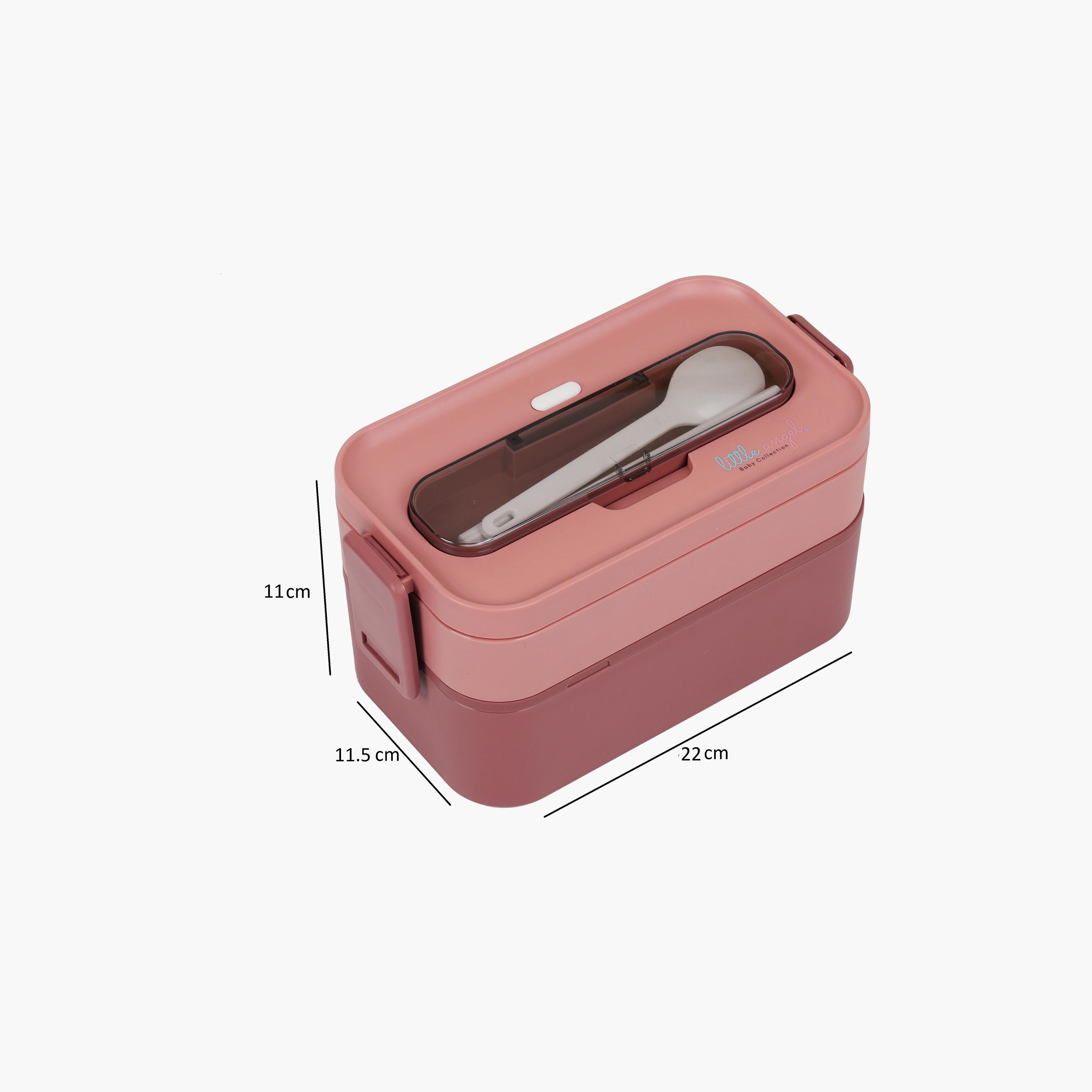 Little Angel 2 Layer Bento Box With Cutlery-school-lunchessentials-lunchboxes-image-4