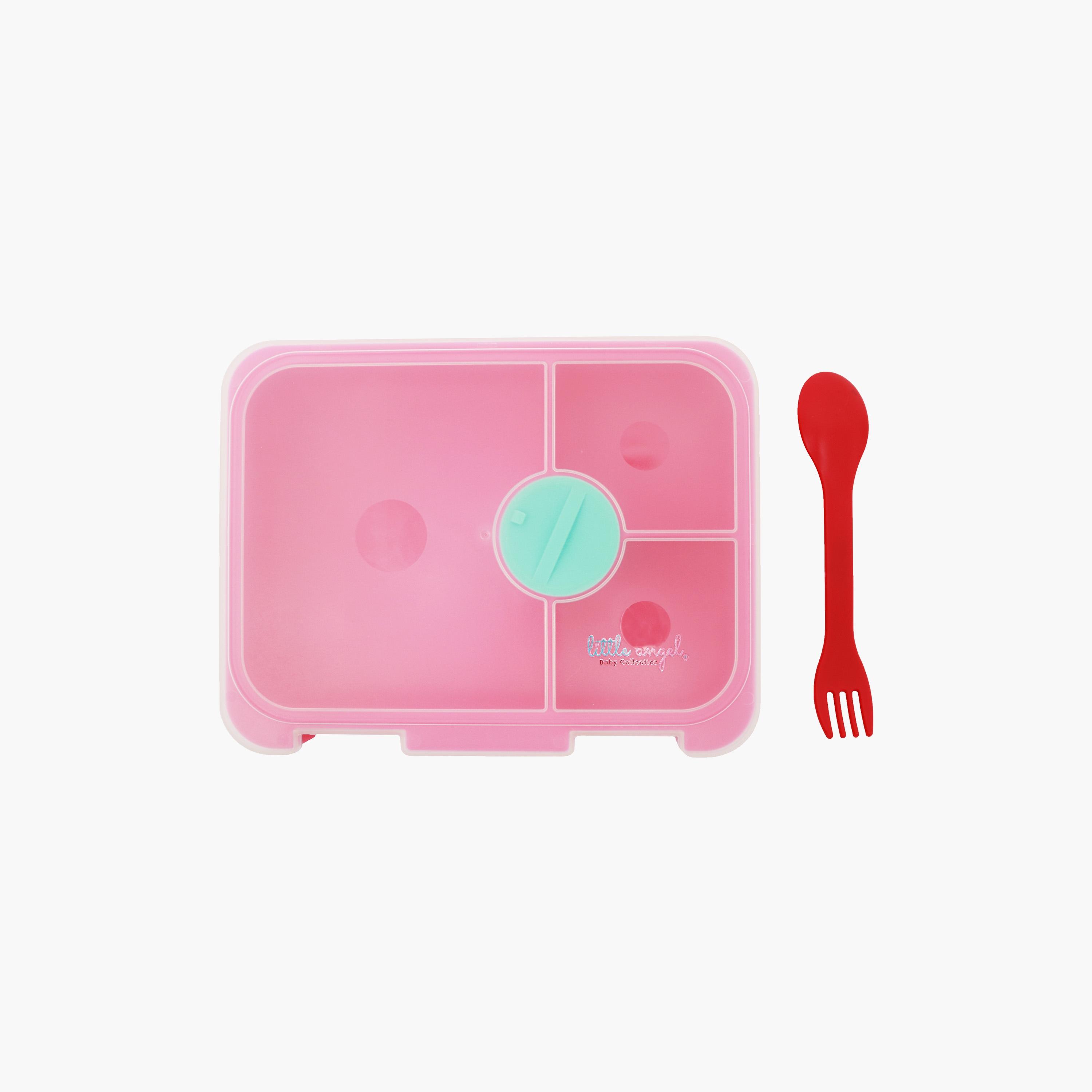 صندوق غداء بينتو مع 4 أقسام ومعلقة شوكة من ليتل أنجل-school-lunchessentials-lunchboxes-image-2
