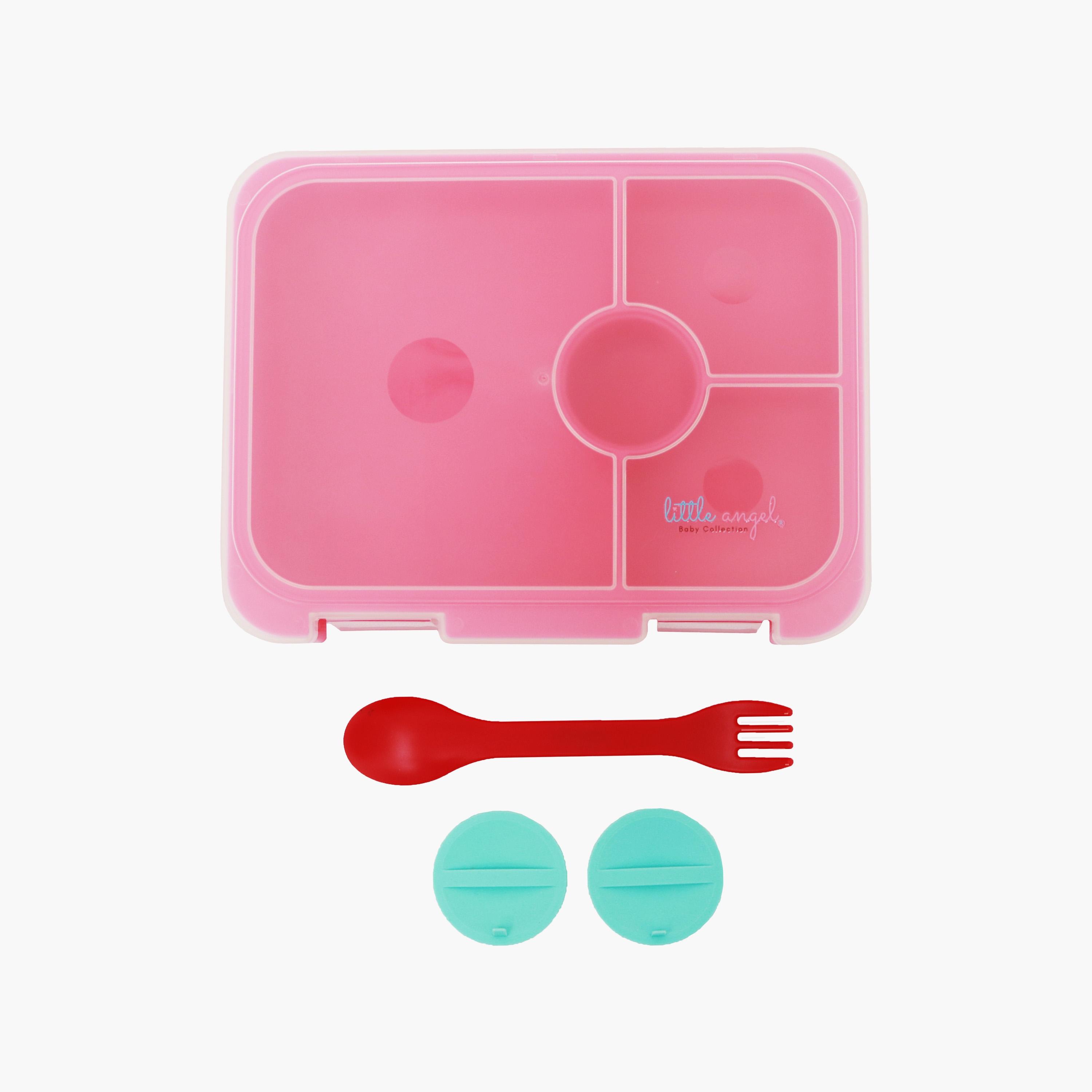 صندوق غداء بينتو مع 4 أقسام ومعلقة شوكة من ليتل أنجل-school-lunchessentials-lunchboxes-image-3