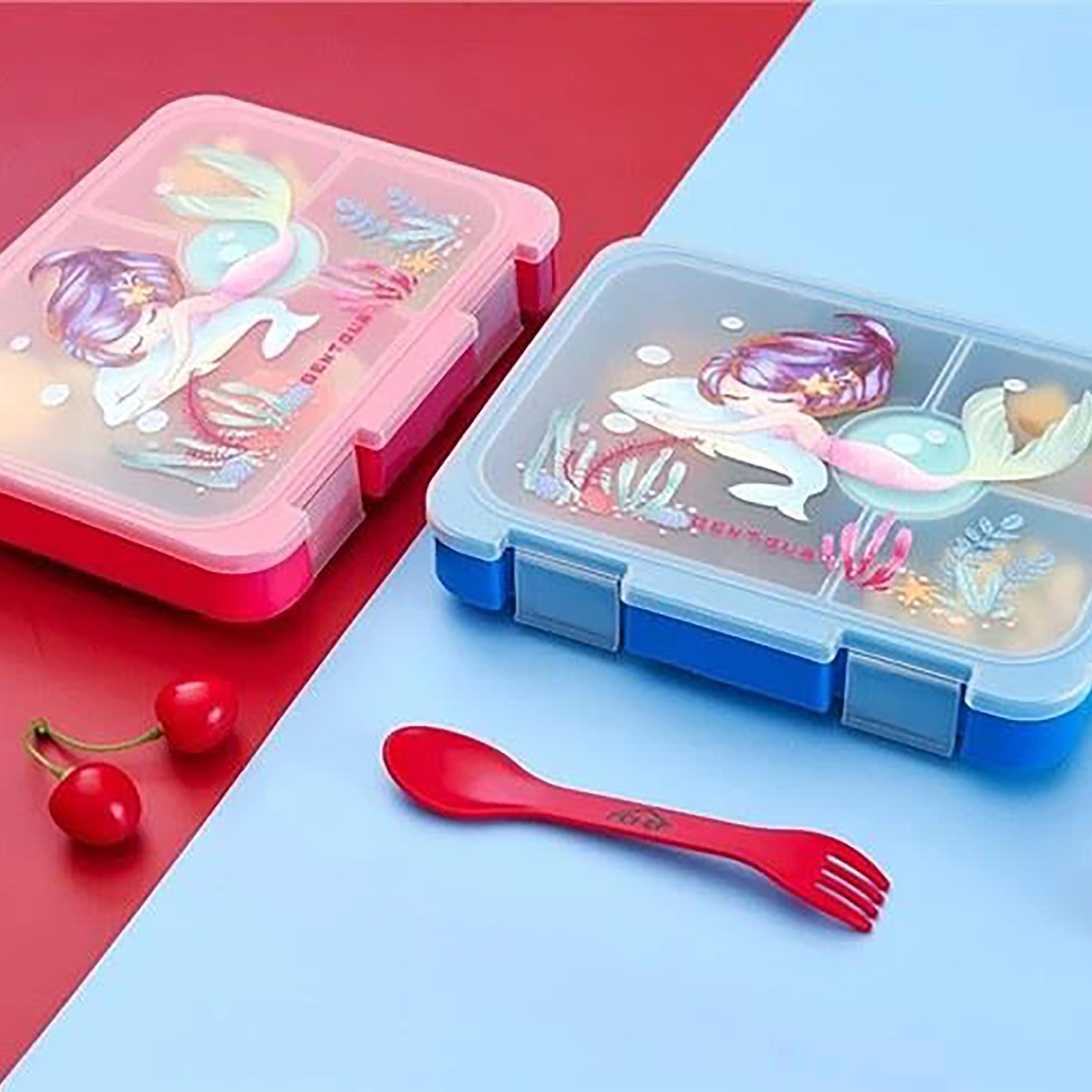 صندوق غداء بينتو مع 4 أقسام ومعلقة شوكة من ليتل أنجل-school-lunchessentials-lunchboxes-image-4