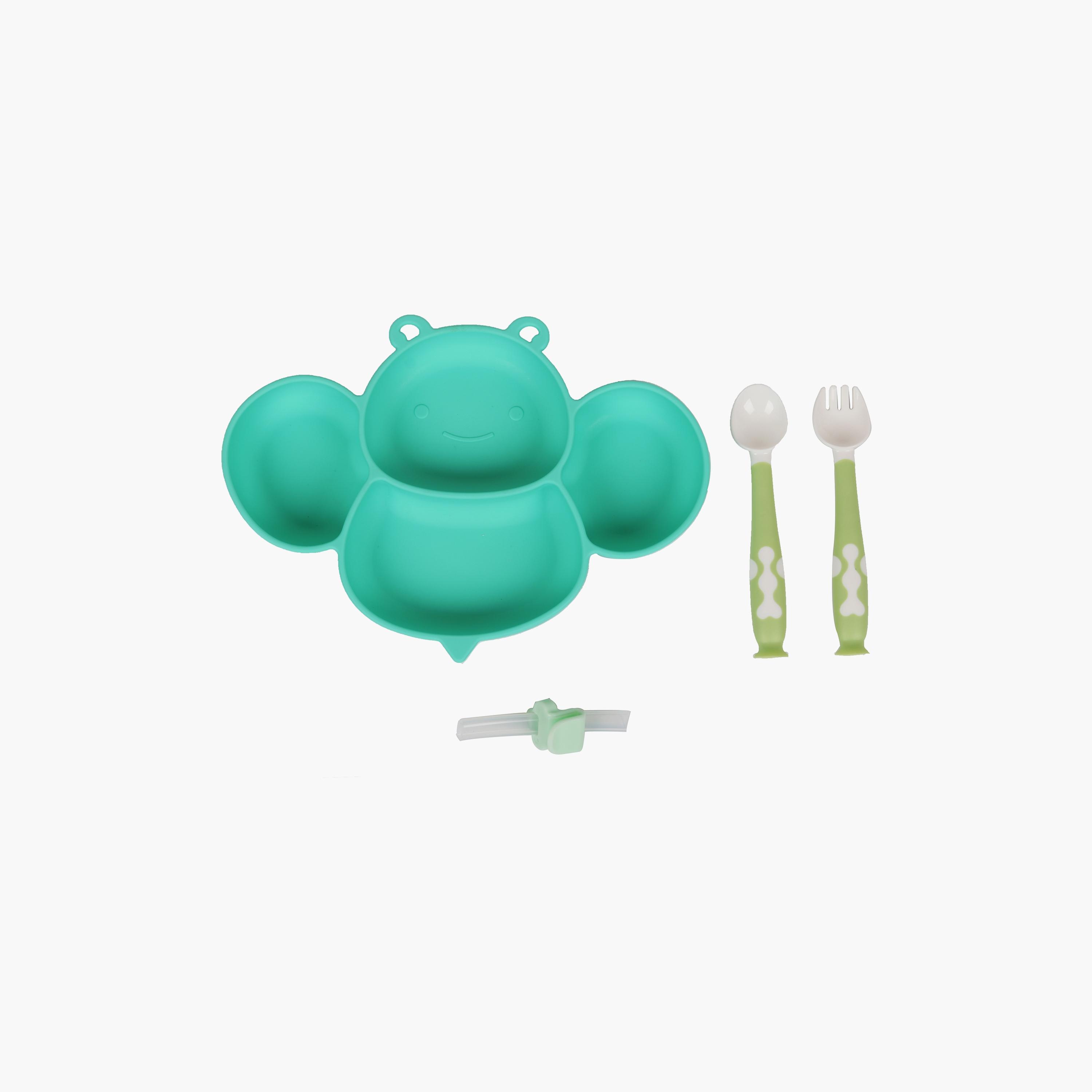 Little Angel Silicone Set of Plate, Bowl, Spoon & Fork, Bee-baby-feeding-mealtimeessentials-image-1