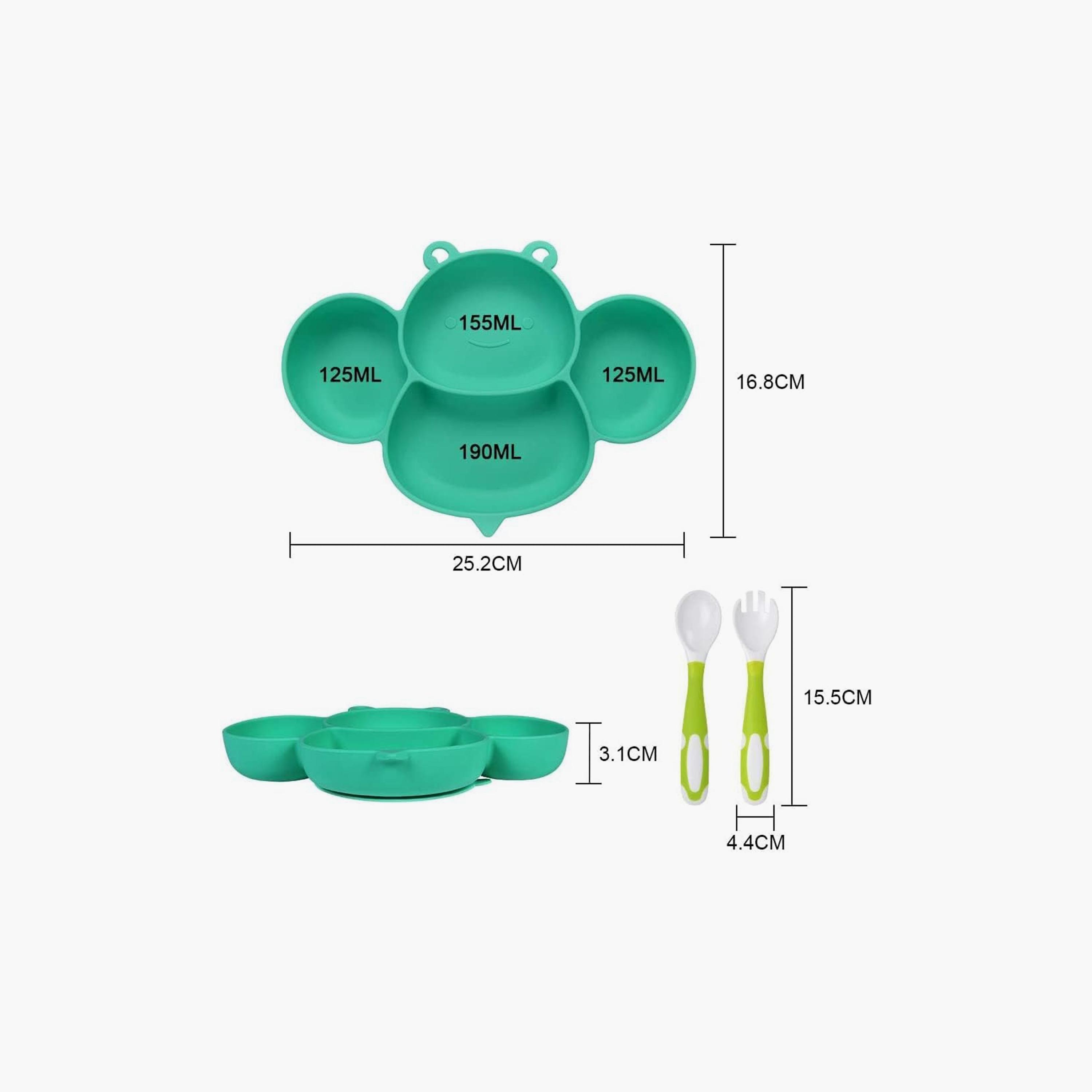 Little Angel Silicone Set of Plate, Bowl, Spoon & Fork, Bee-baby-feeding-mealtimeessentials-image-5