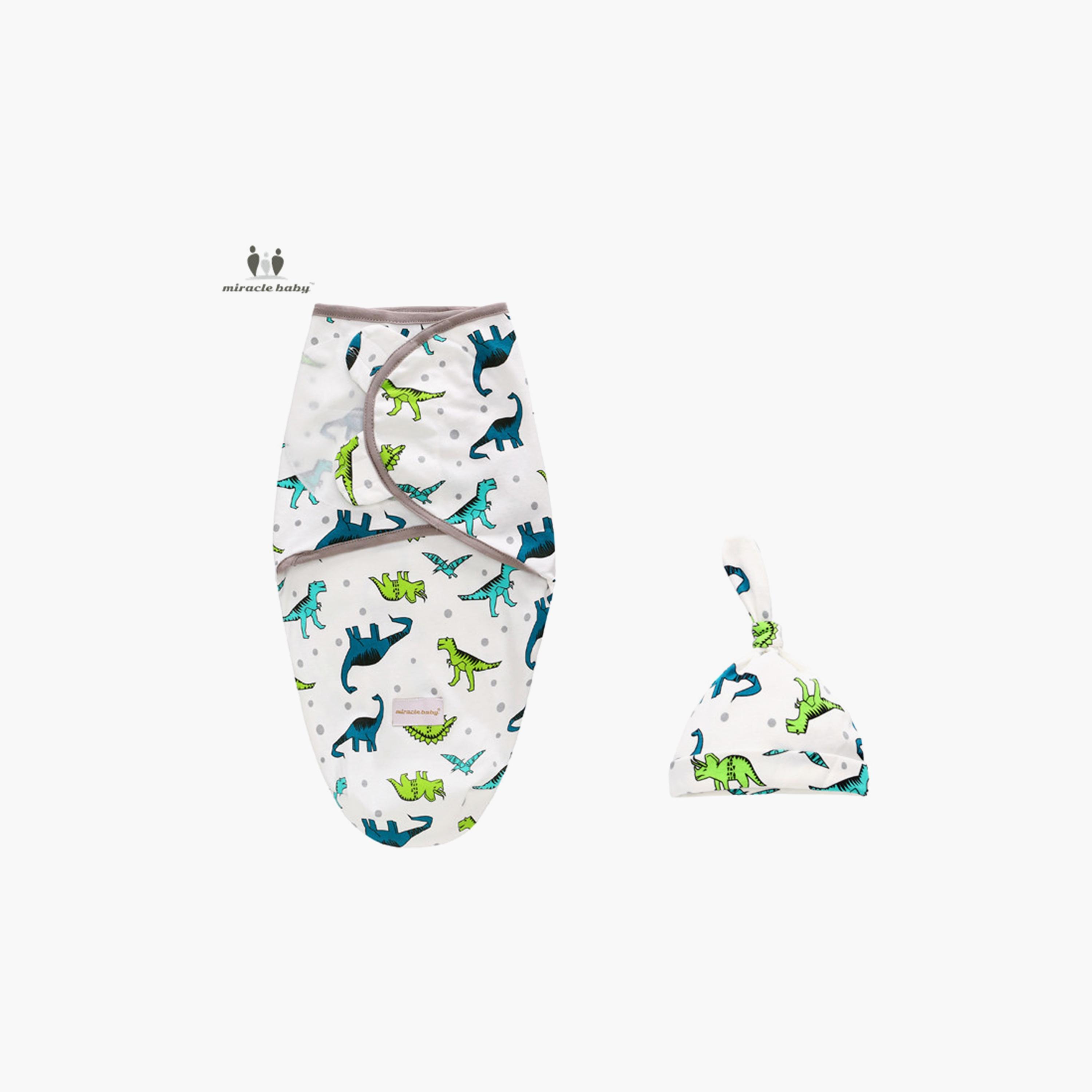 بطانية قماط قطن 100% من ميراكل بيبي-baby-nursery-blanketsandswaddles-swaddlesandsleepingbags-image-1