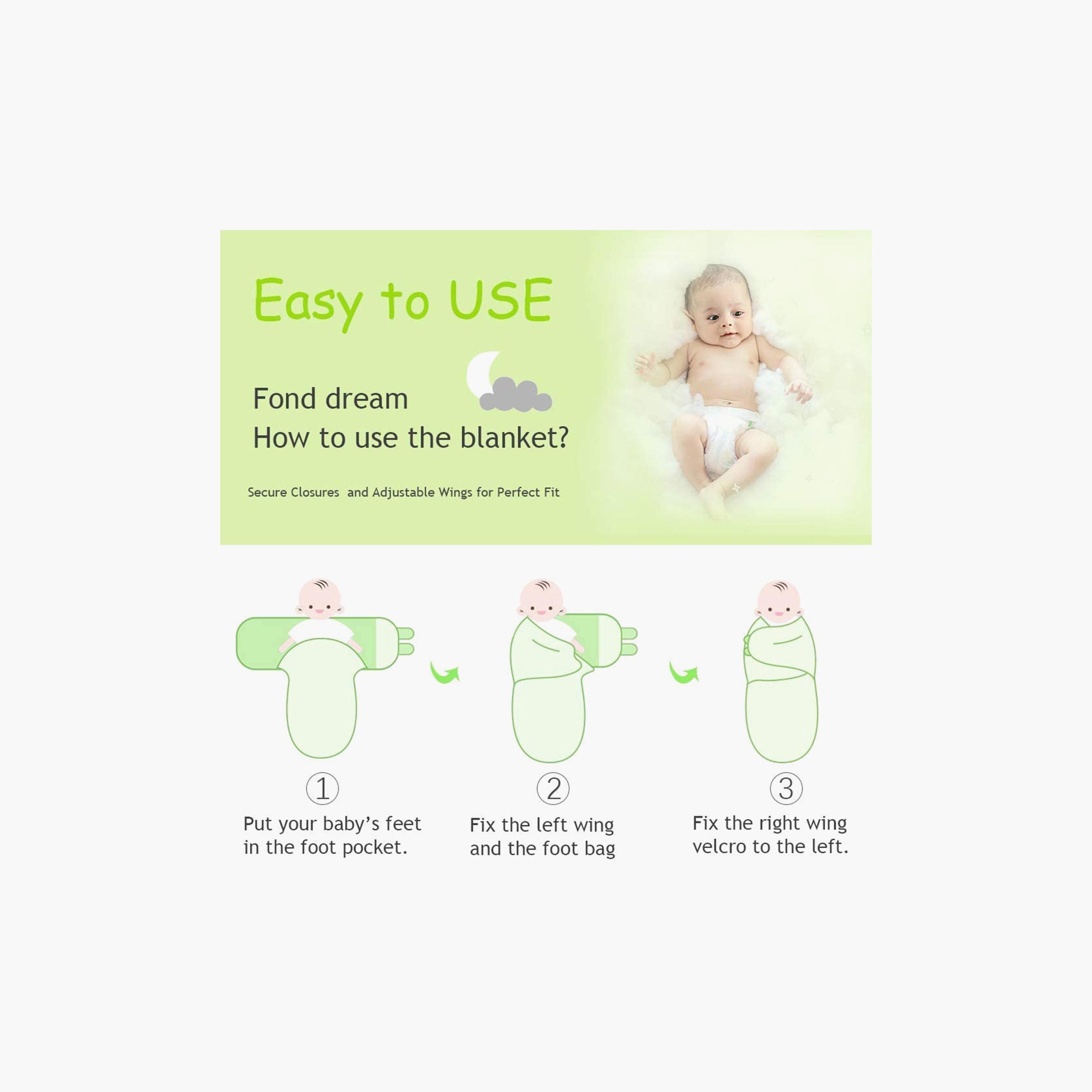 بطانية قماط قطن 100% من ميراكل بيبي-baby-nursery-blanketsandswaddles-swaddlesandsleepingbags-image-4