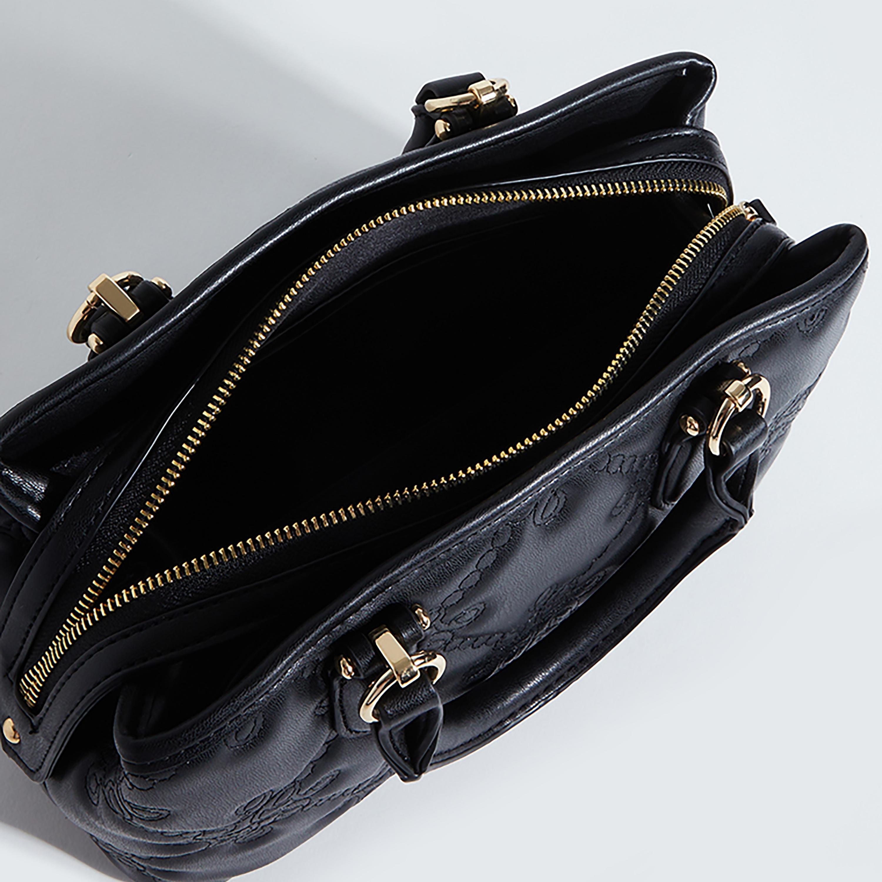 حقيبة مبطنة من ناين ويست بشعار مع سحاب للإغلاق وحزام قابل للفصل-women-bagsandwallets-handbags-image-3