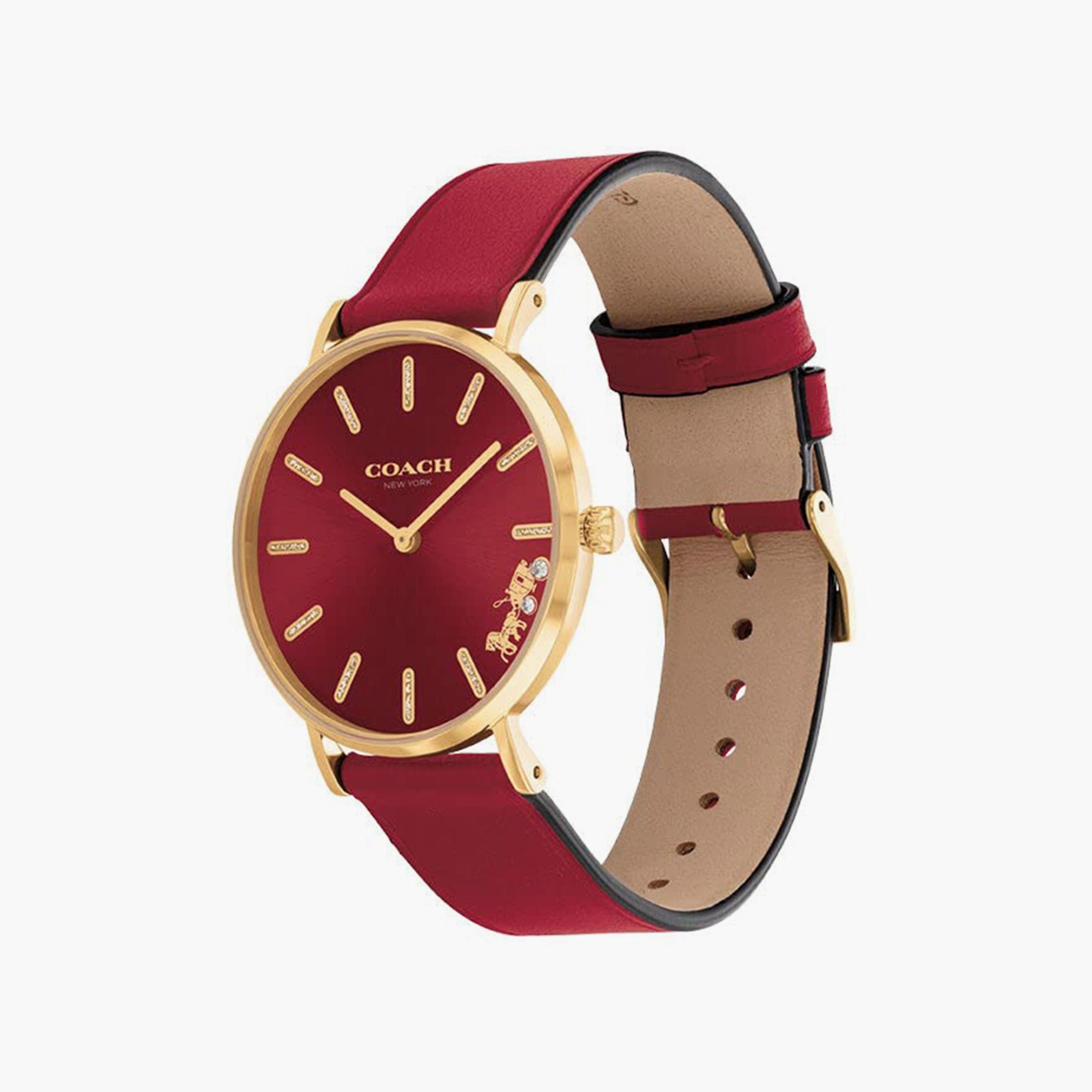 ساعة انالوج من كوتش للنساء بسوار جلدي مع لون احمر | 14503852-women-watchesandjewellery-watches-image-2