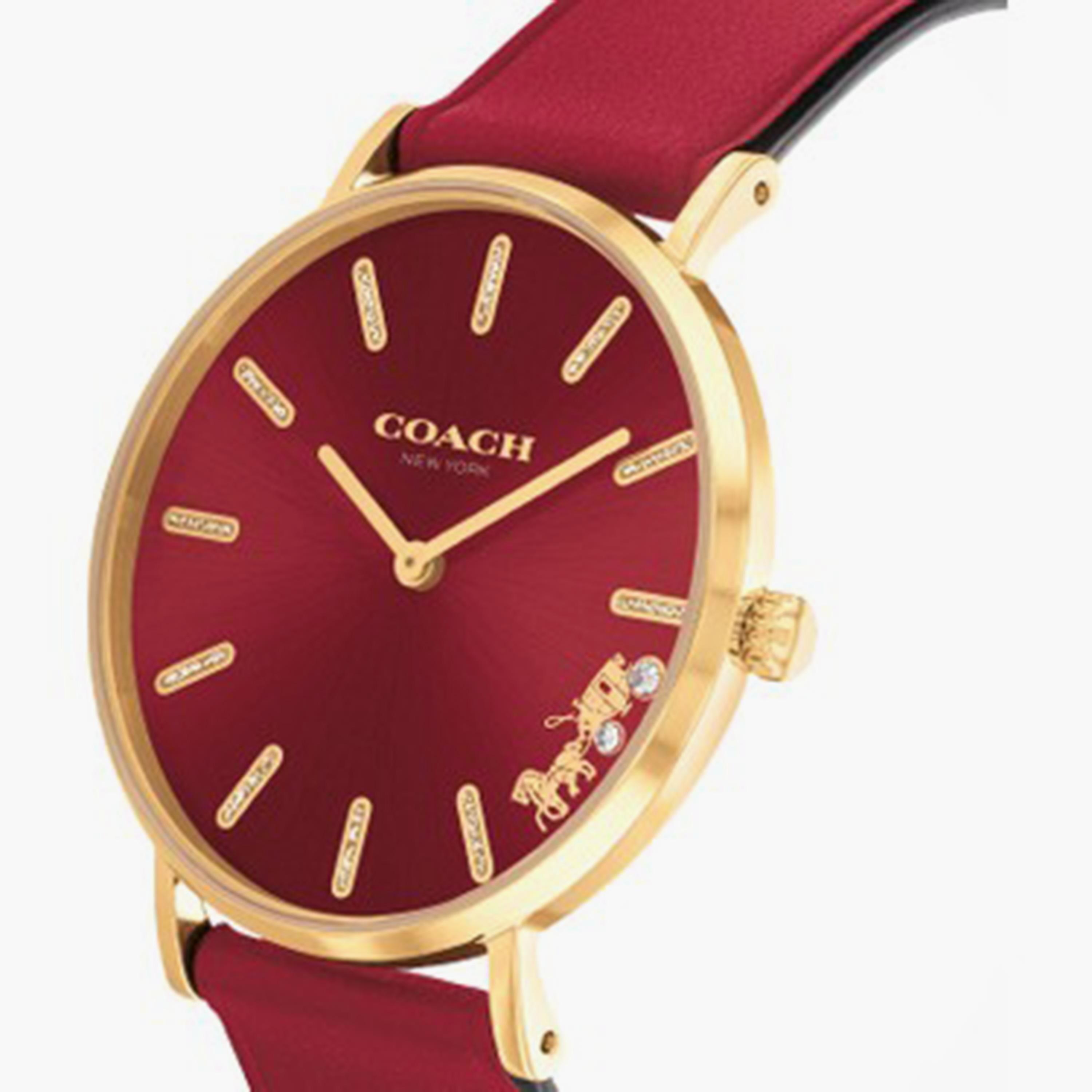 ساعة انالوج من كوتش للنساء بسوار جلدي مع لون احمر | 14503852-women-watchesandjewellery-watches-image-4