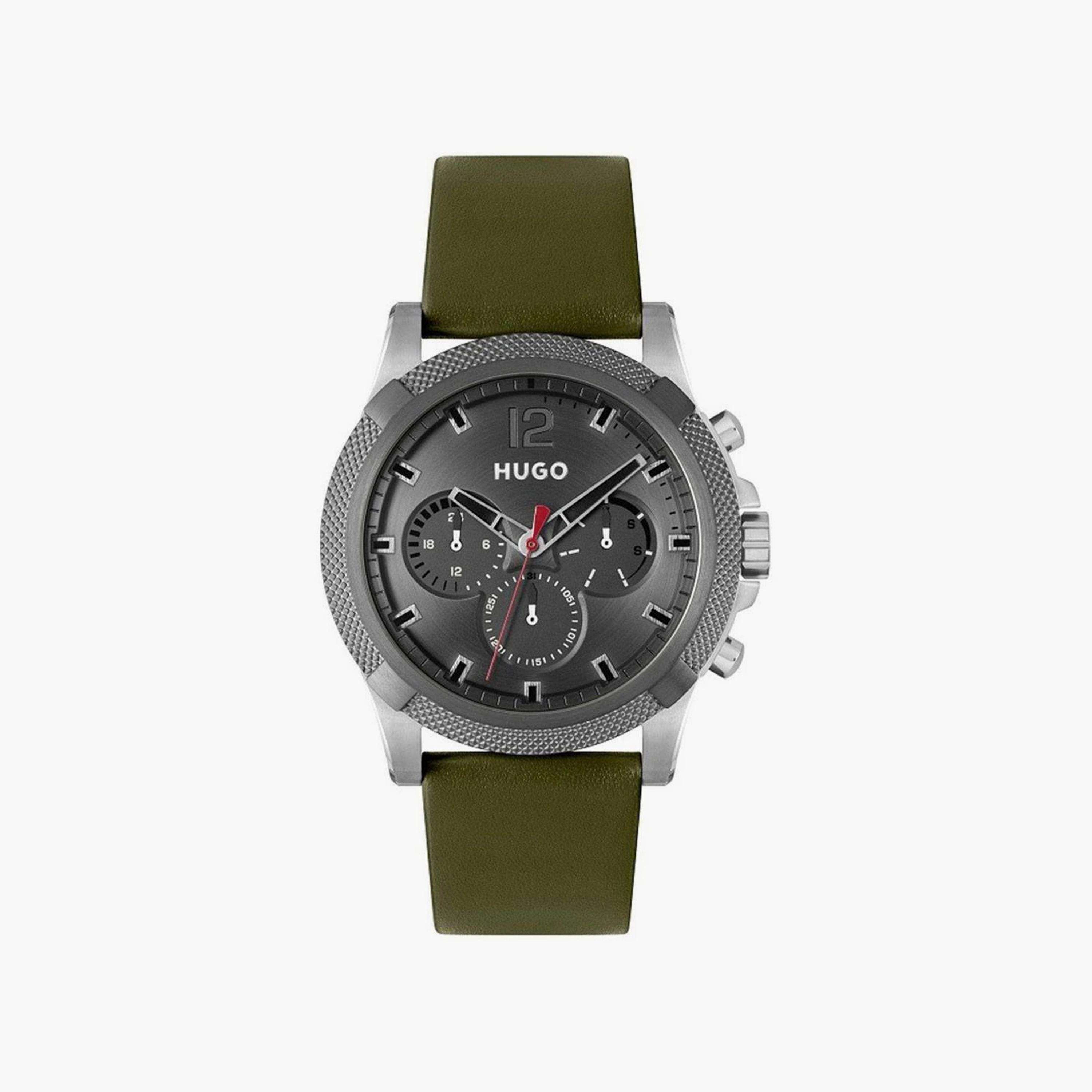 ساعة كرونوغراف بسوار جلدي اخضر للرجال من هيوغو بوس | 1530293-men-watchesandjewellery-watches-image-1