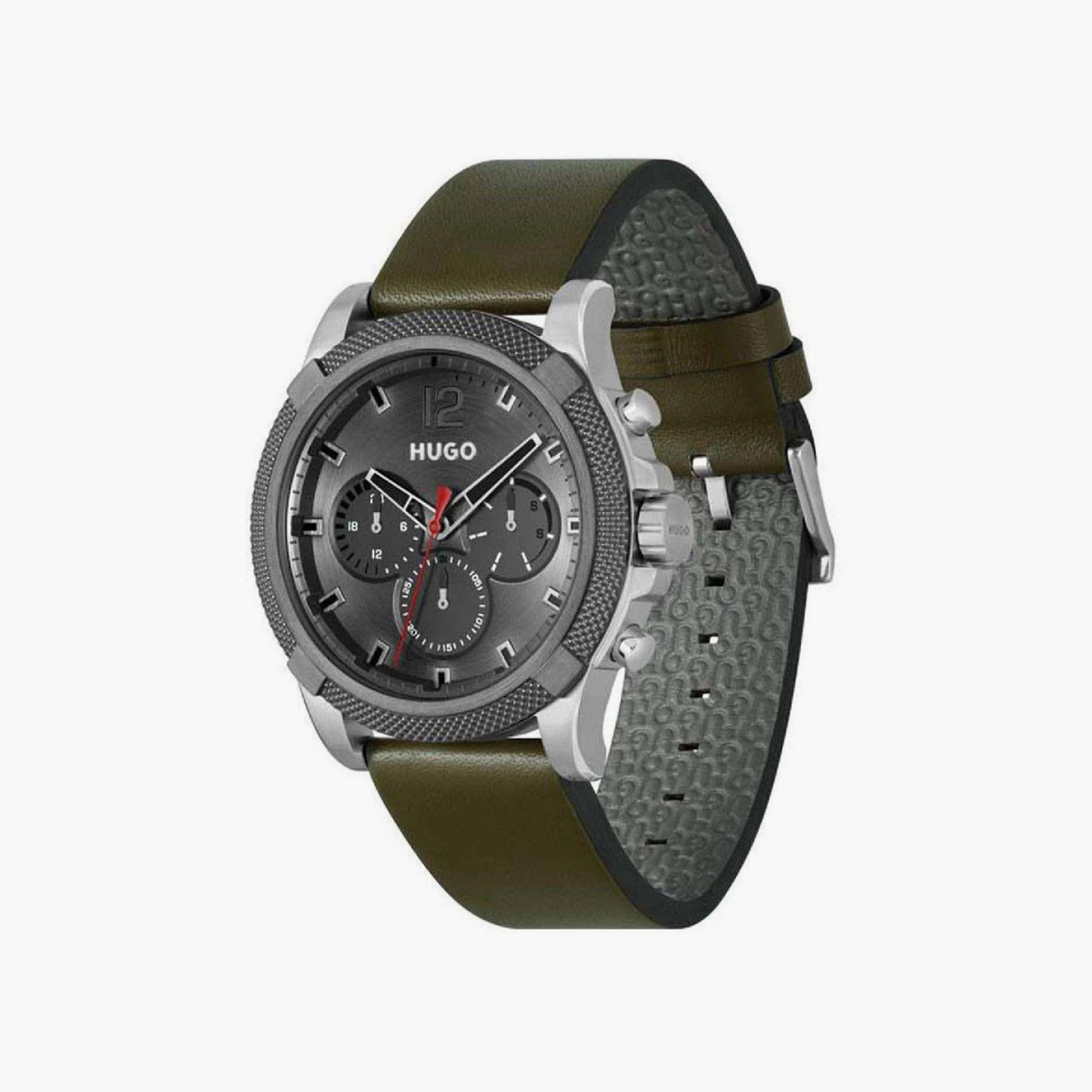 ساعة كرونوغراف بسوار جلدي اخضر للرجال من هيوغو بوس | 1530293-men-watchesandjewellery-watches-image-2