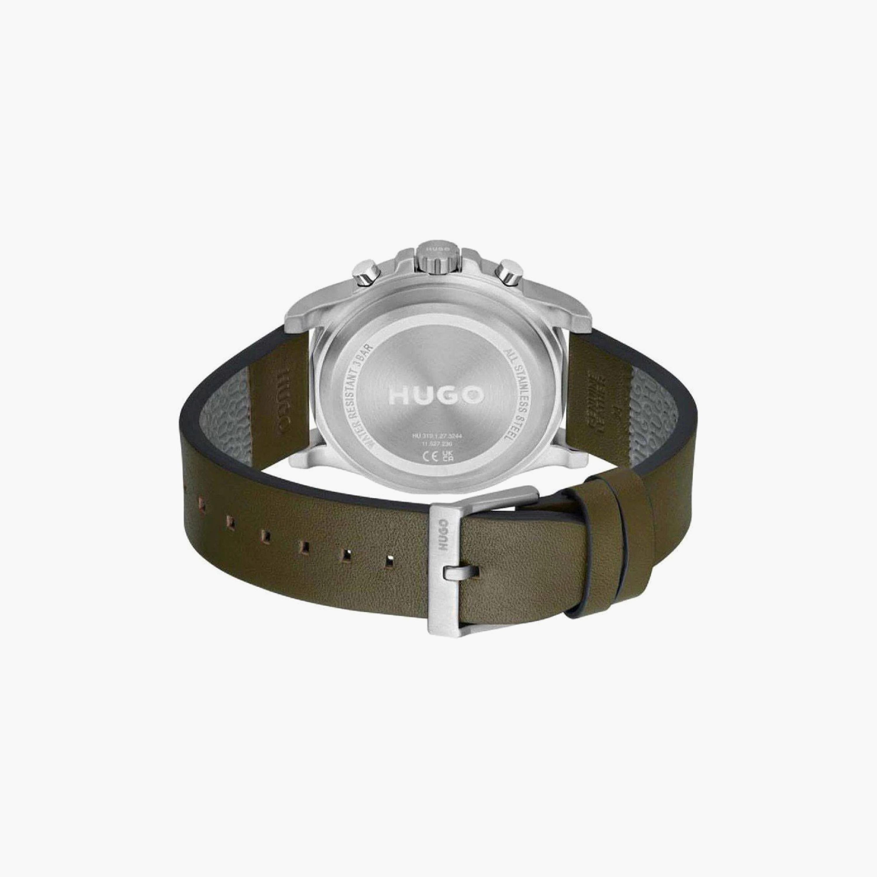 ساعة كرونوغراف بسوار جلدي اخضر للرجال من هيوغو بوس | 1530293-men-watchesandjewellery-watches-image-3