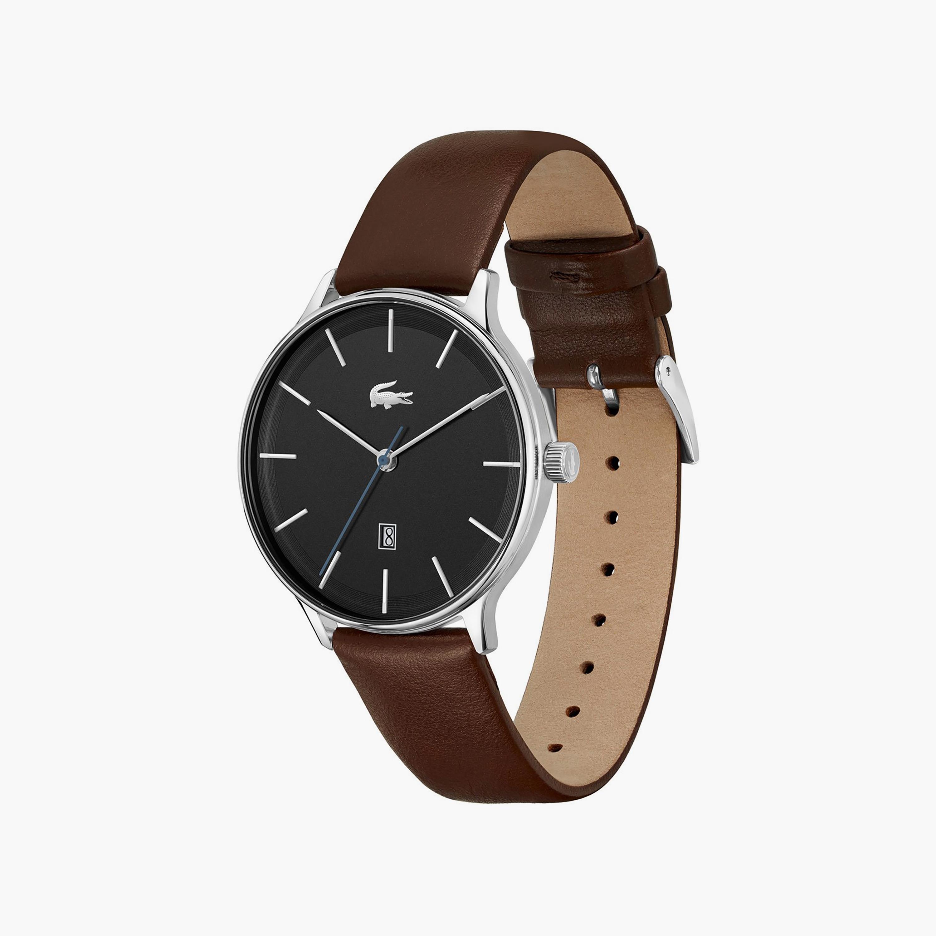 ساعة أنالوج بسوار جلدي بني للرجال من لاكوست | 2011222-men-watchesandjewellery-watches-image-2