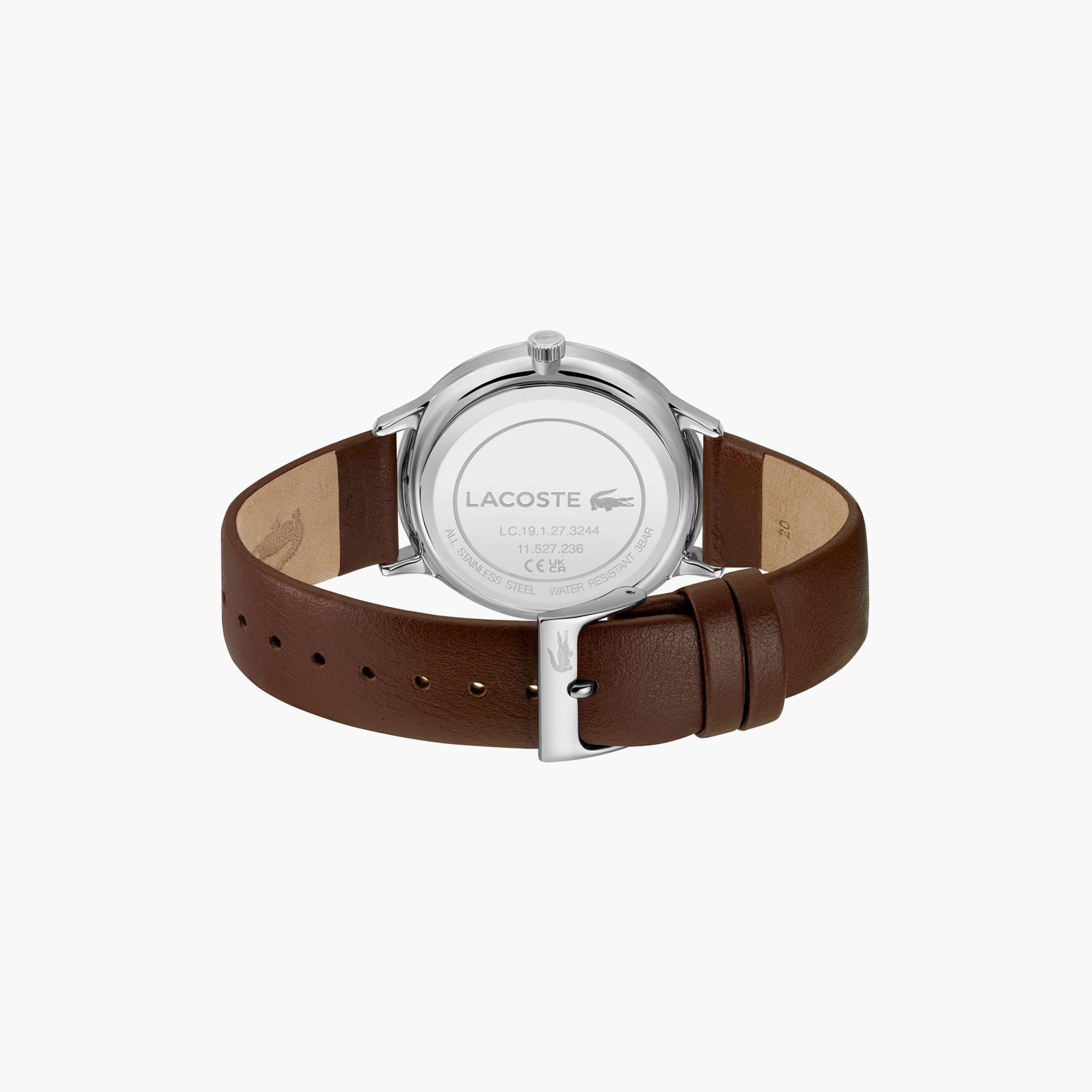 ساعة أنالوج بسوار جلدي بني للرجال من لاكوست | 2011222-men-watchesandjewellery-watches-image-3