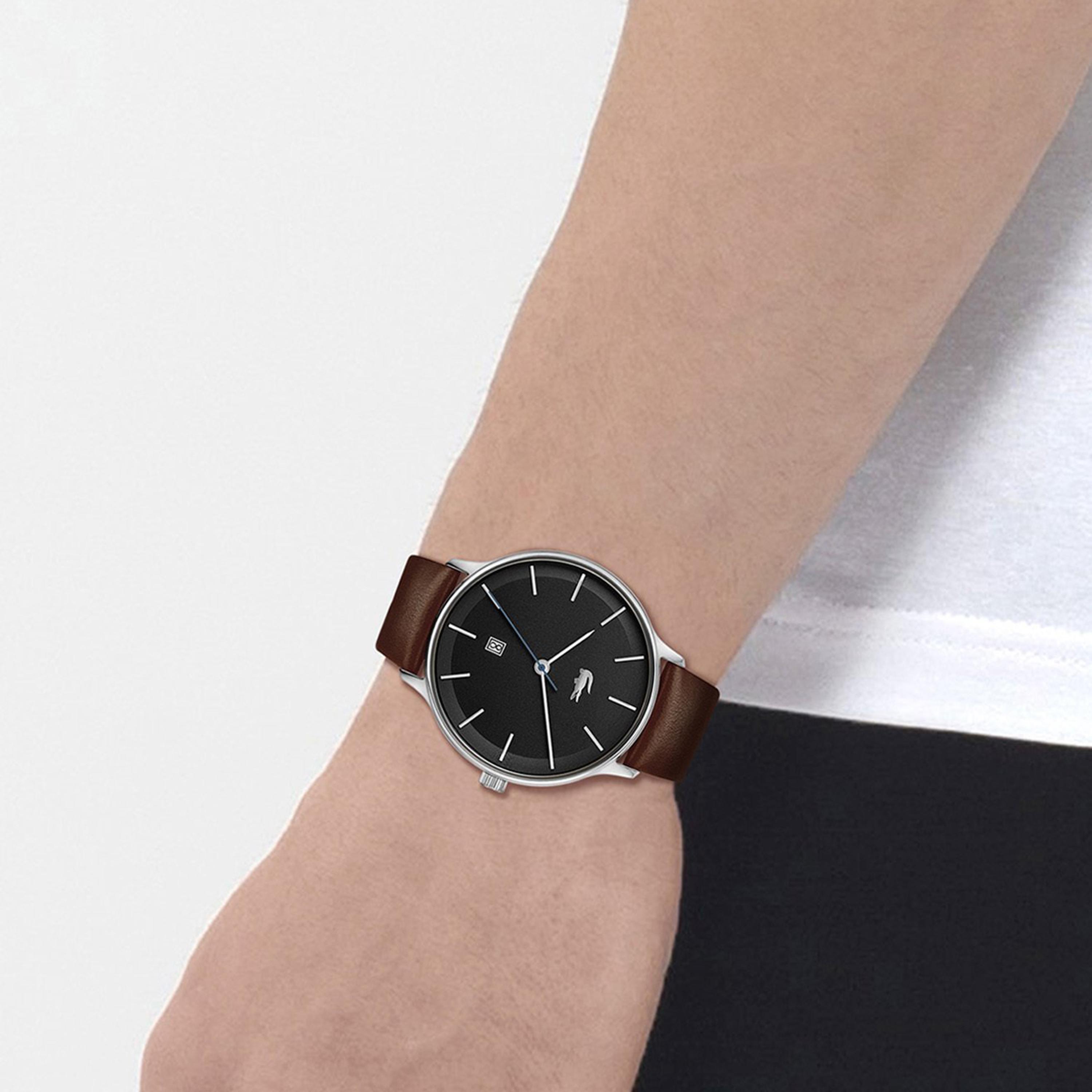 ساعة أنالوج بسوار جلدي بني للرجال من لاكوست | 2011222-men-watchesandjewellery-watches-image-4