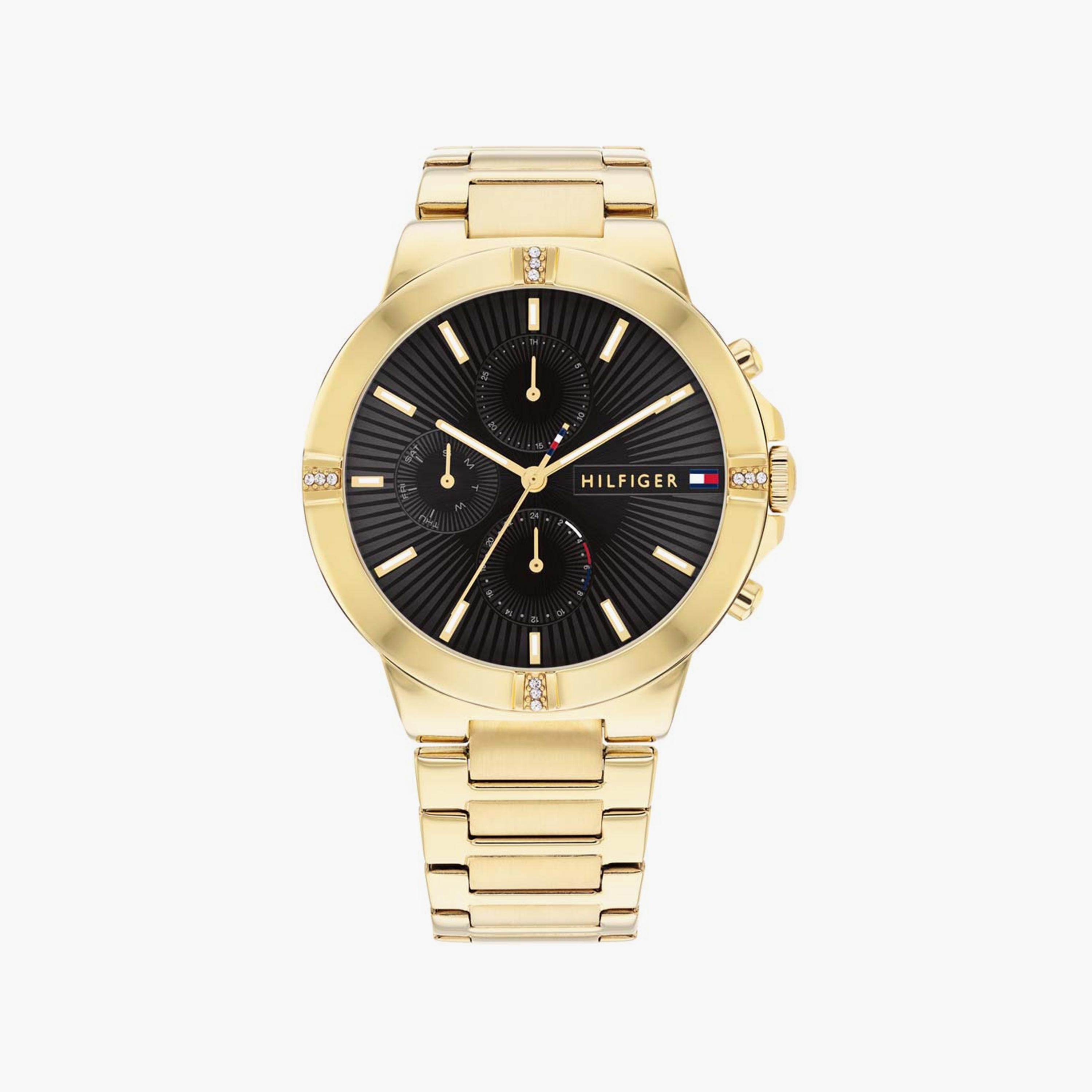 ساعة كرونوغراف ذهبية بسوار ستانلس ستيل من تومي هيلفيغر للنساء | 1782380-women-watchesandjewellery-watches-image-1