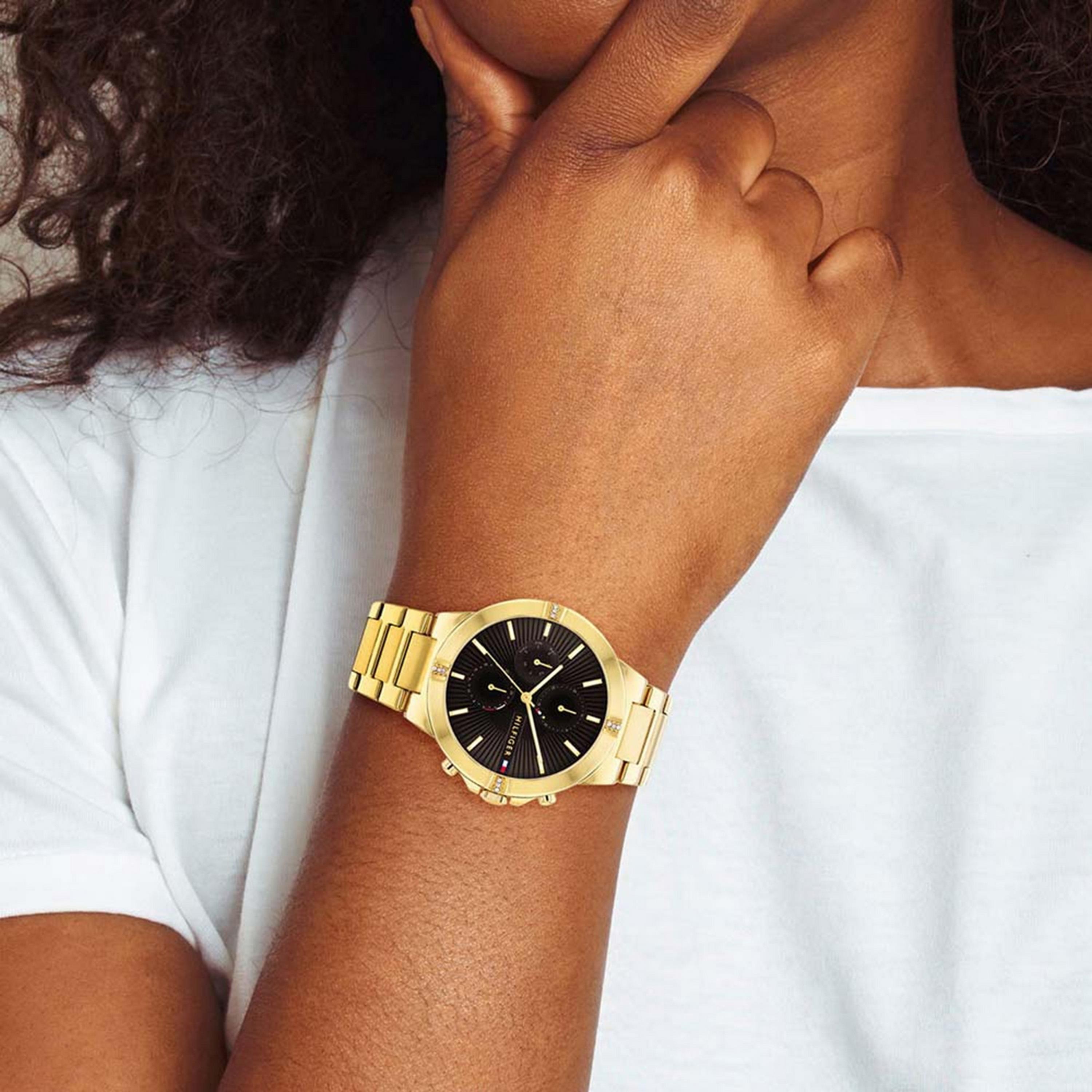 ساعة كرونوغراف ذهبية بسوار ستانلس ستيل من تومي هيلفيغر للنساء | 1782380-women-watchesandjewellery-watches-image-4
