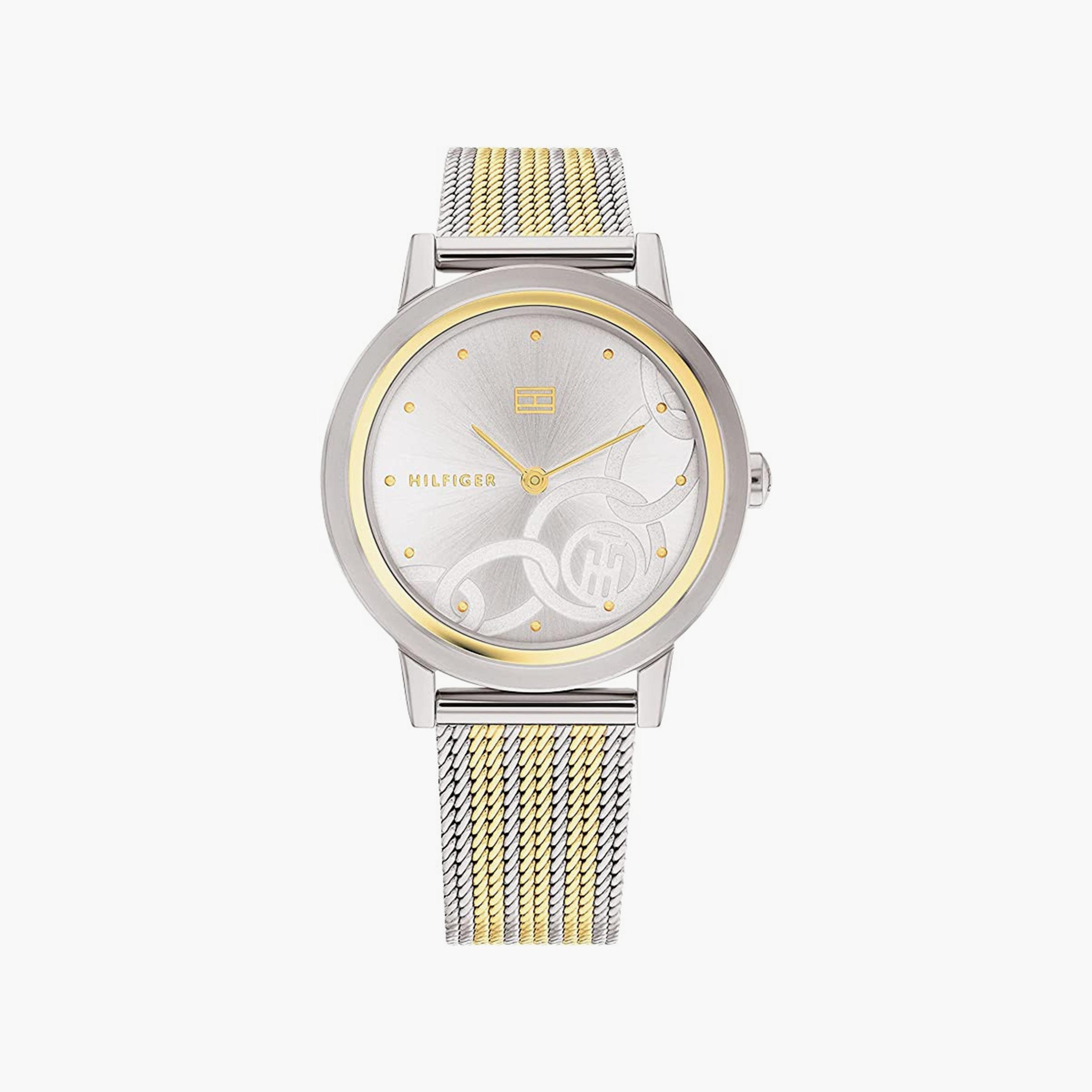 ساعة أنالوج فضية وذهبية بسوار ستانلس ستيل من تومي هيلفيغر للنساء | 1782440-women-watchesandjewellery-watches-image-1