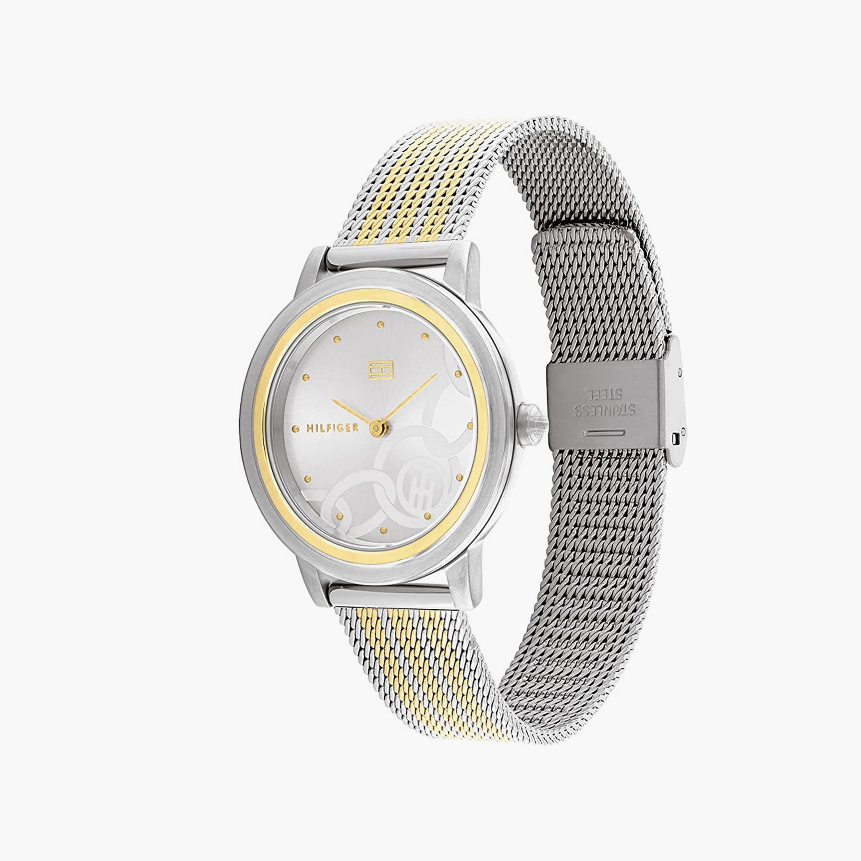 ساعة أنالوج فضية وذهبية بسوار ستانلس ستيل من تومي هيلفيغر للنساء | 1782440-women-watchesandjewellery-watches-image-2