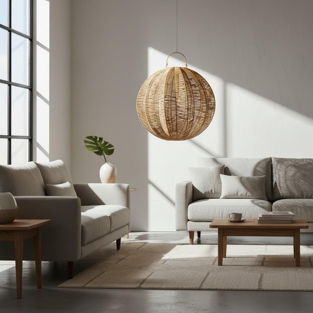 The 8 Senses Living Pumpkin Rattan Pendant Lampshade