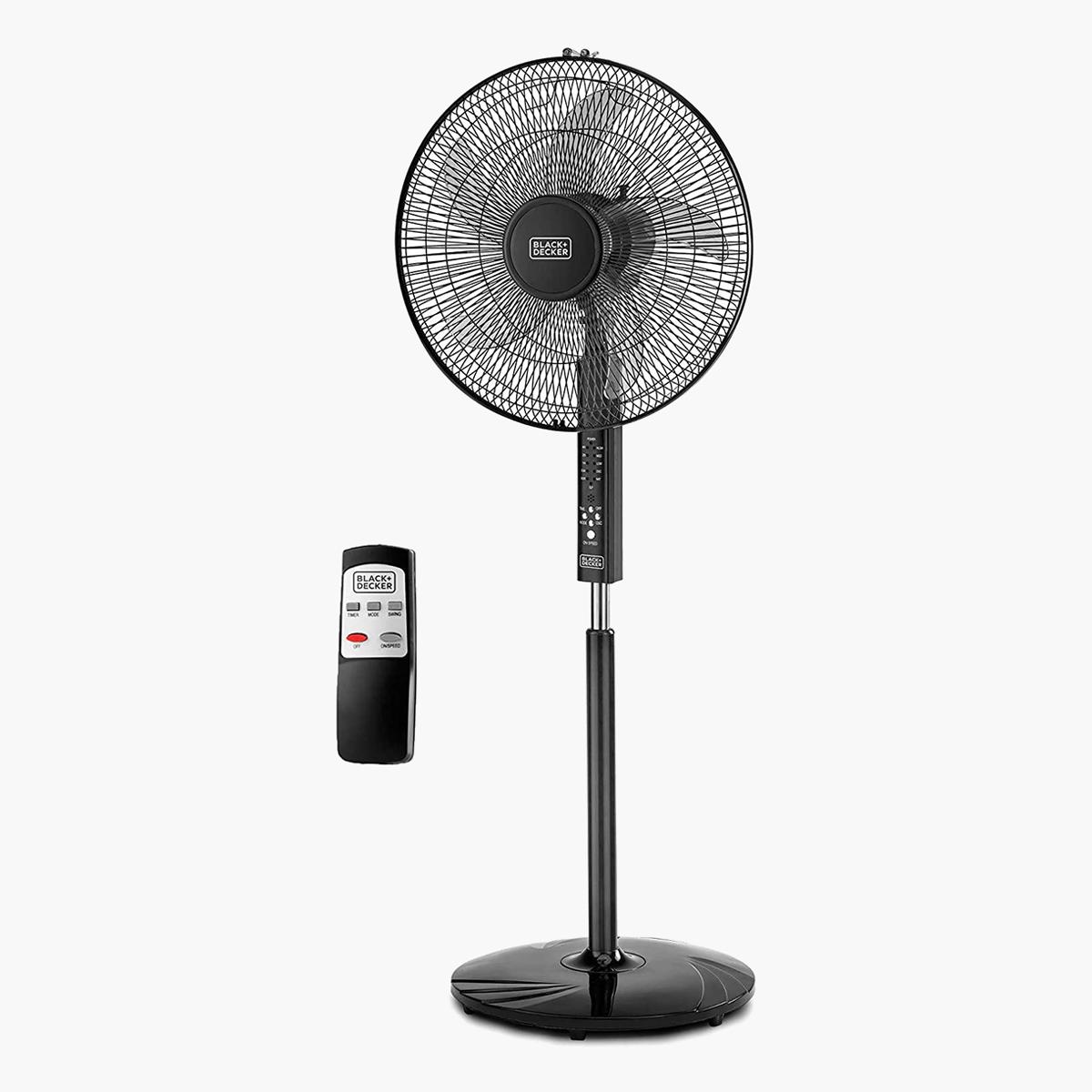 Black + Decker 16-inch 3-Speed Pedestal Fan with Remote Control - FS1620R-B5