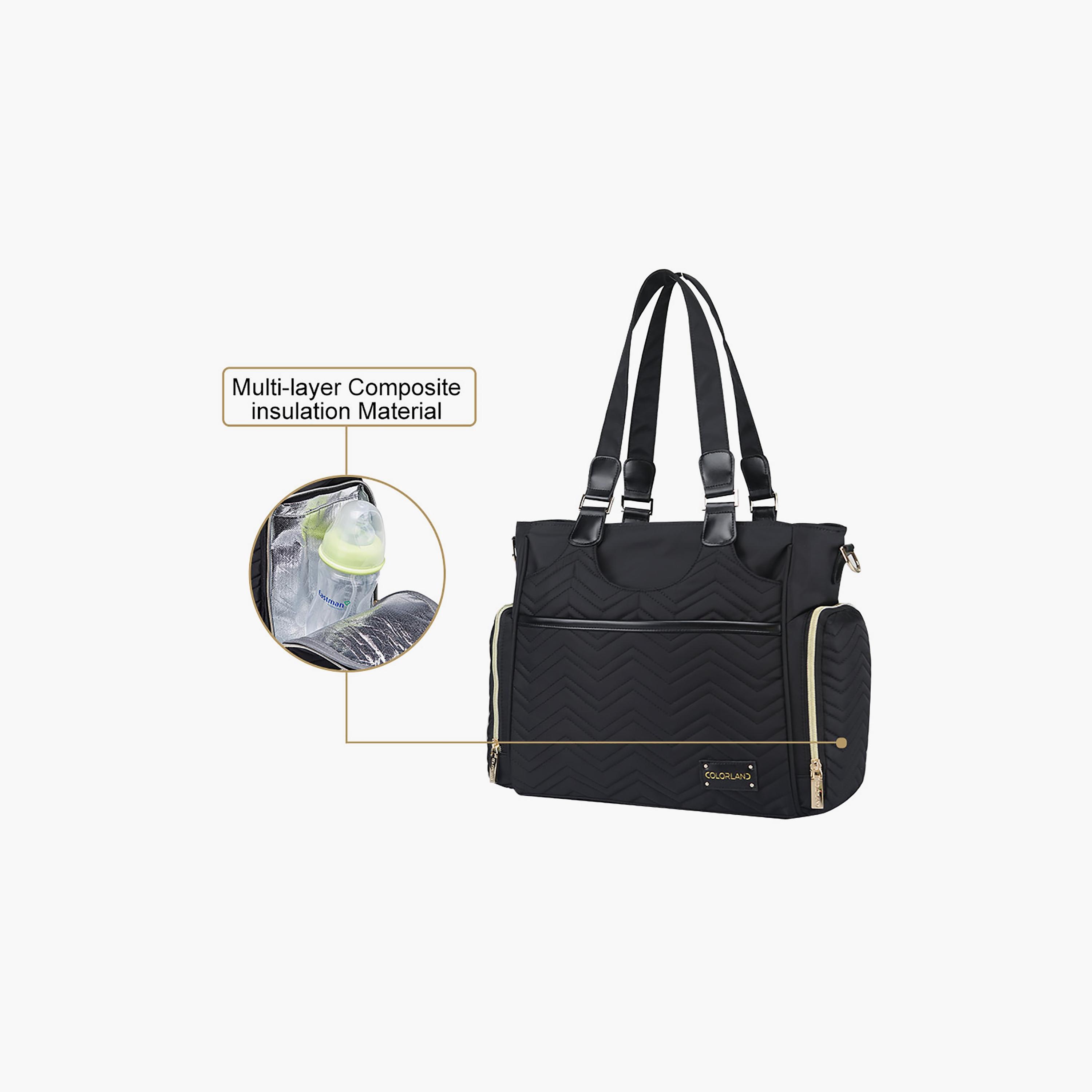 Little Story Matilda Diaper Bag, Black-baby-diapering-diaperbags-image-2