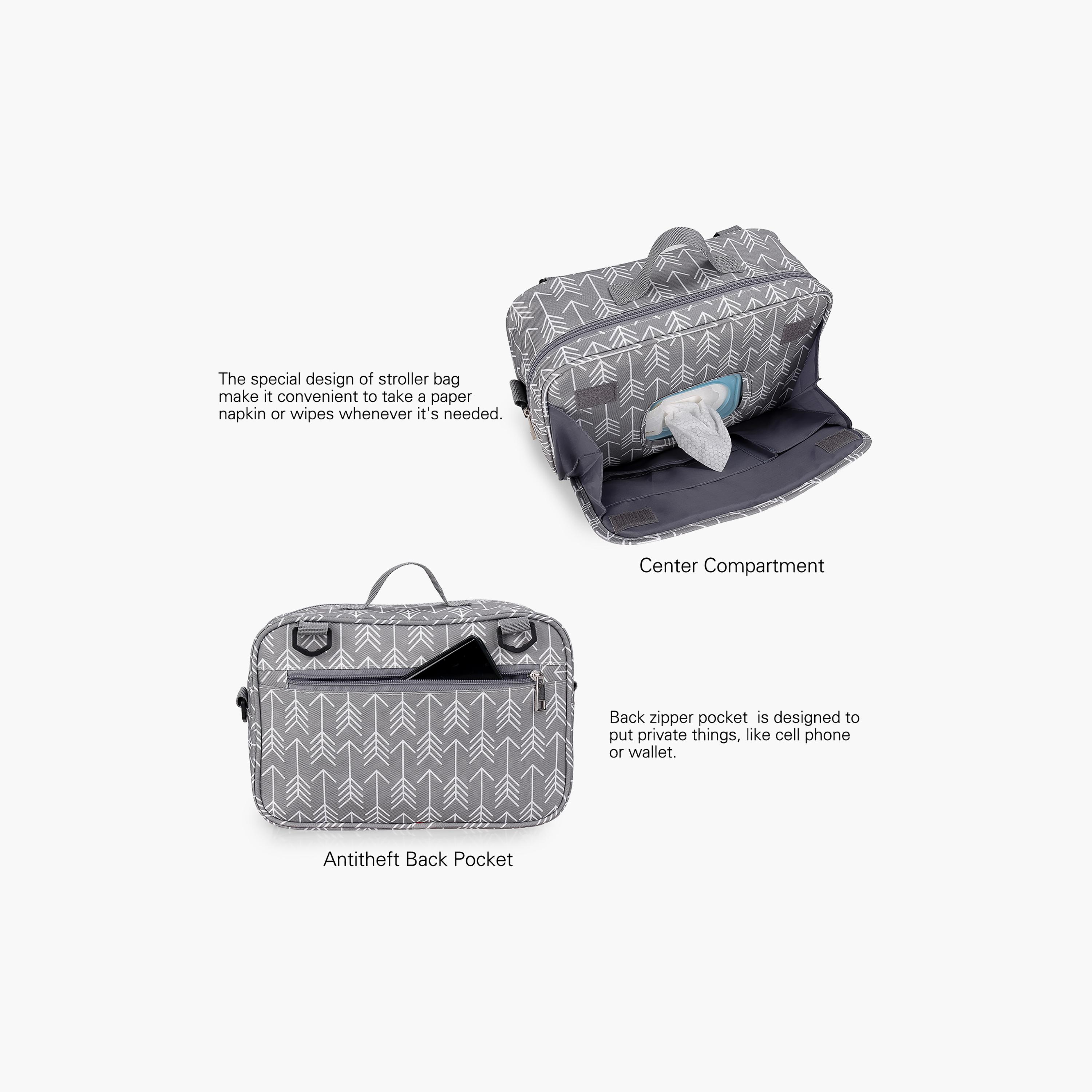 Little Story Baby Diaper Changing Clutch Kit, Melange Grey-baby-gear-diaperbags-image-3
