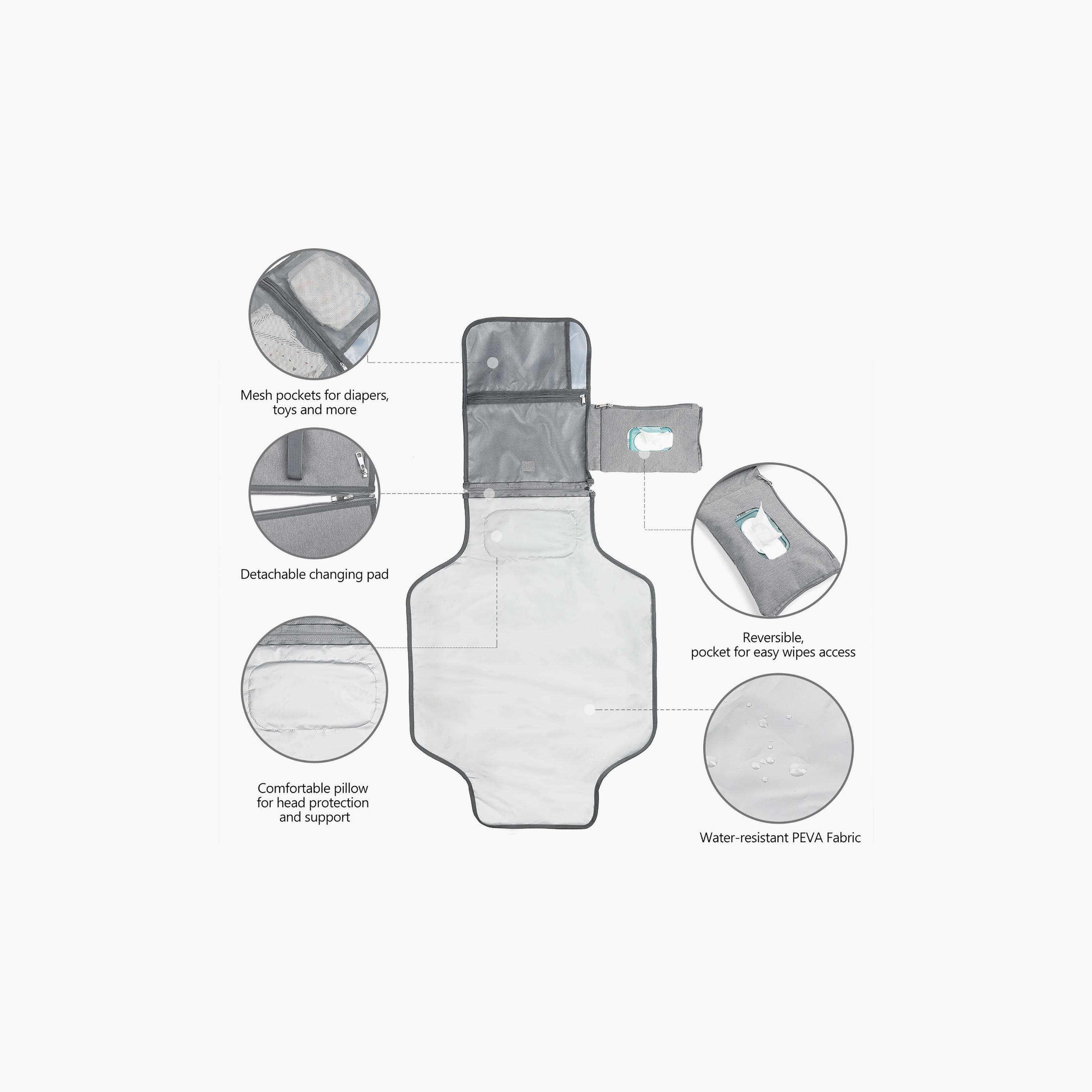 Little Story Diaper Changing Station Kit, Grey-baby-diapering-diaperbags-image-3