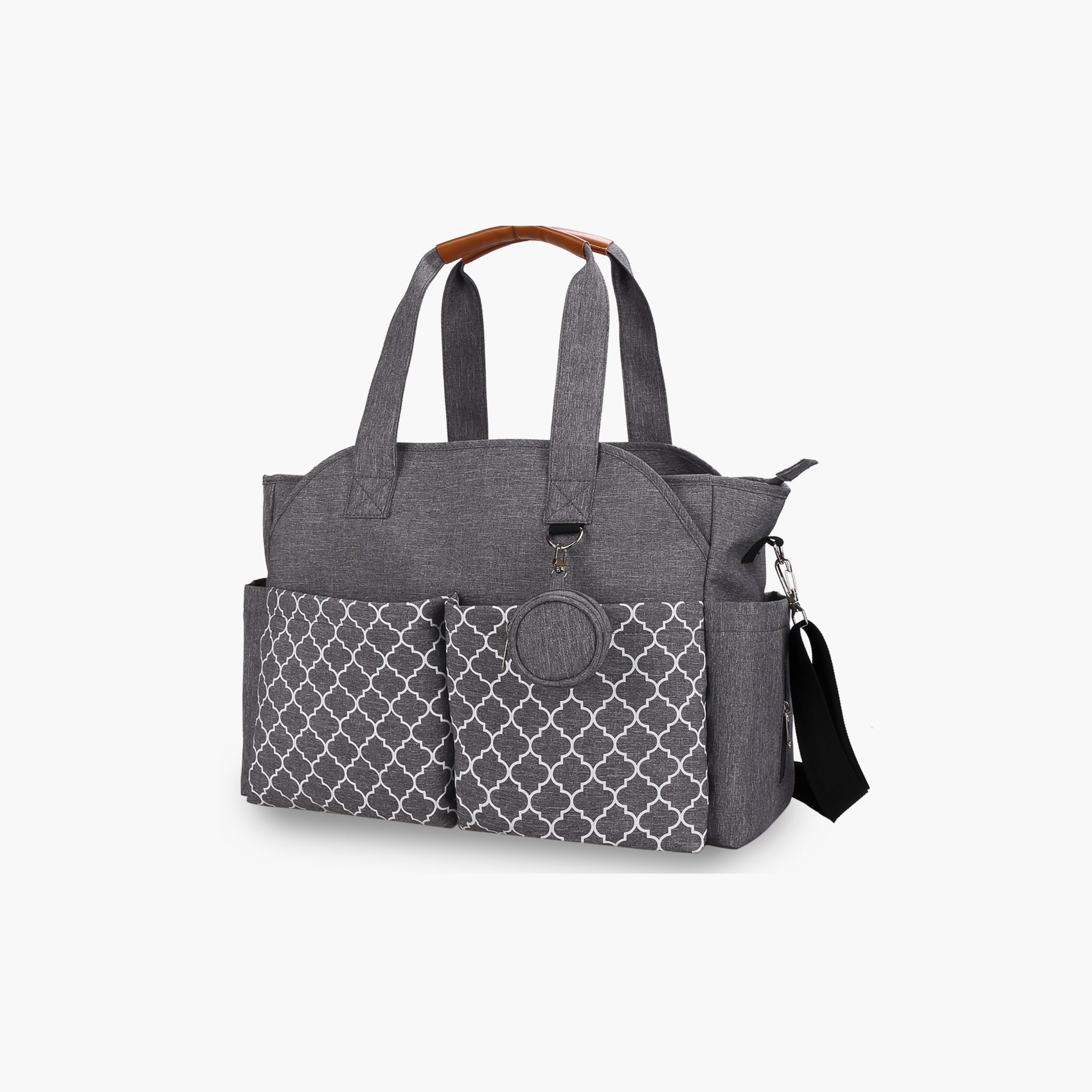 Little Story Signature Diaper Bag, Grey-baby-diapering-diaperbags-image-1