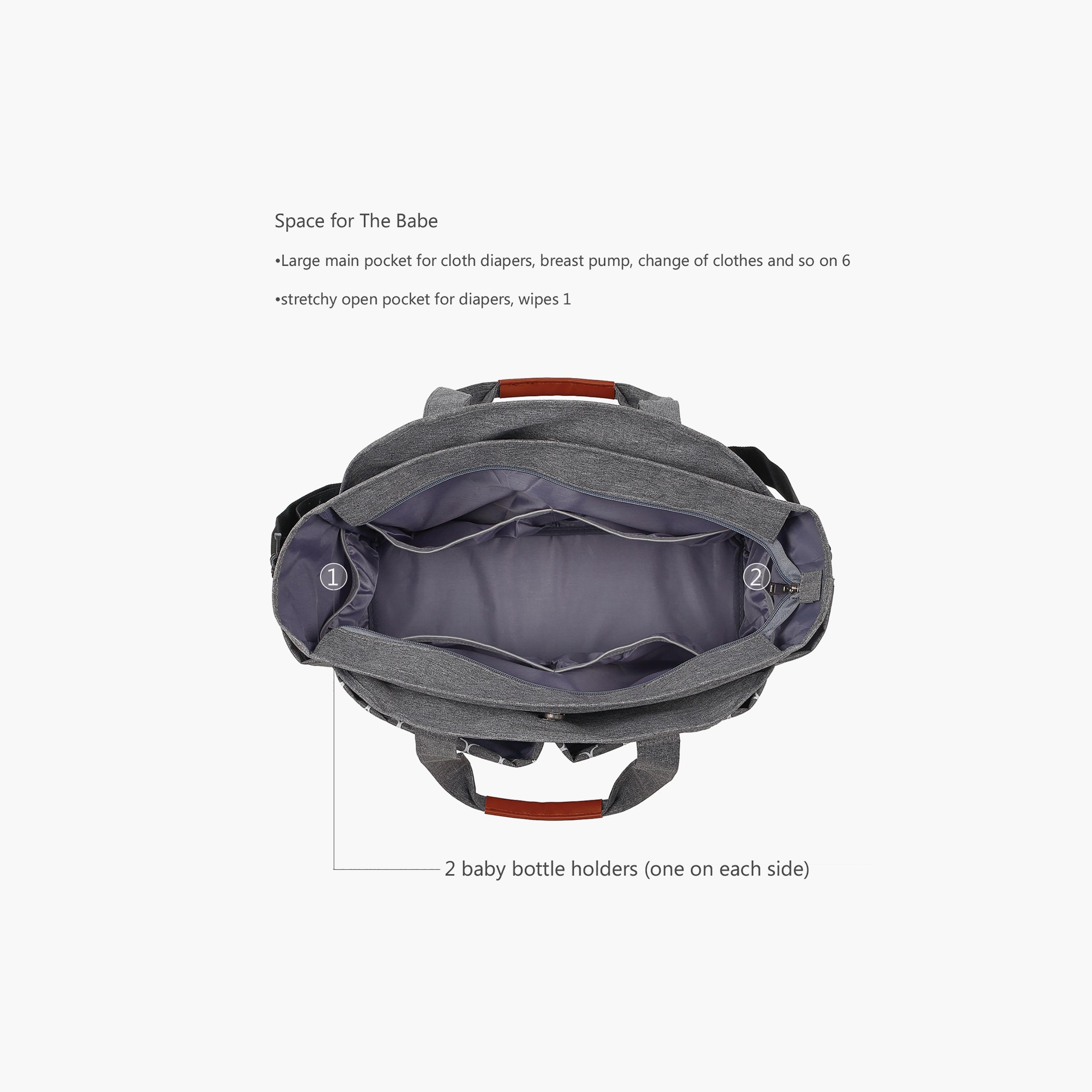 Little Story Signature Diaper Bag, Grey-baby-diapering-diaperbags-image-4